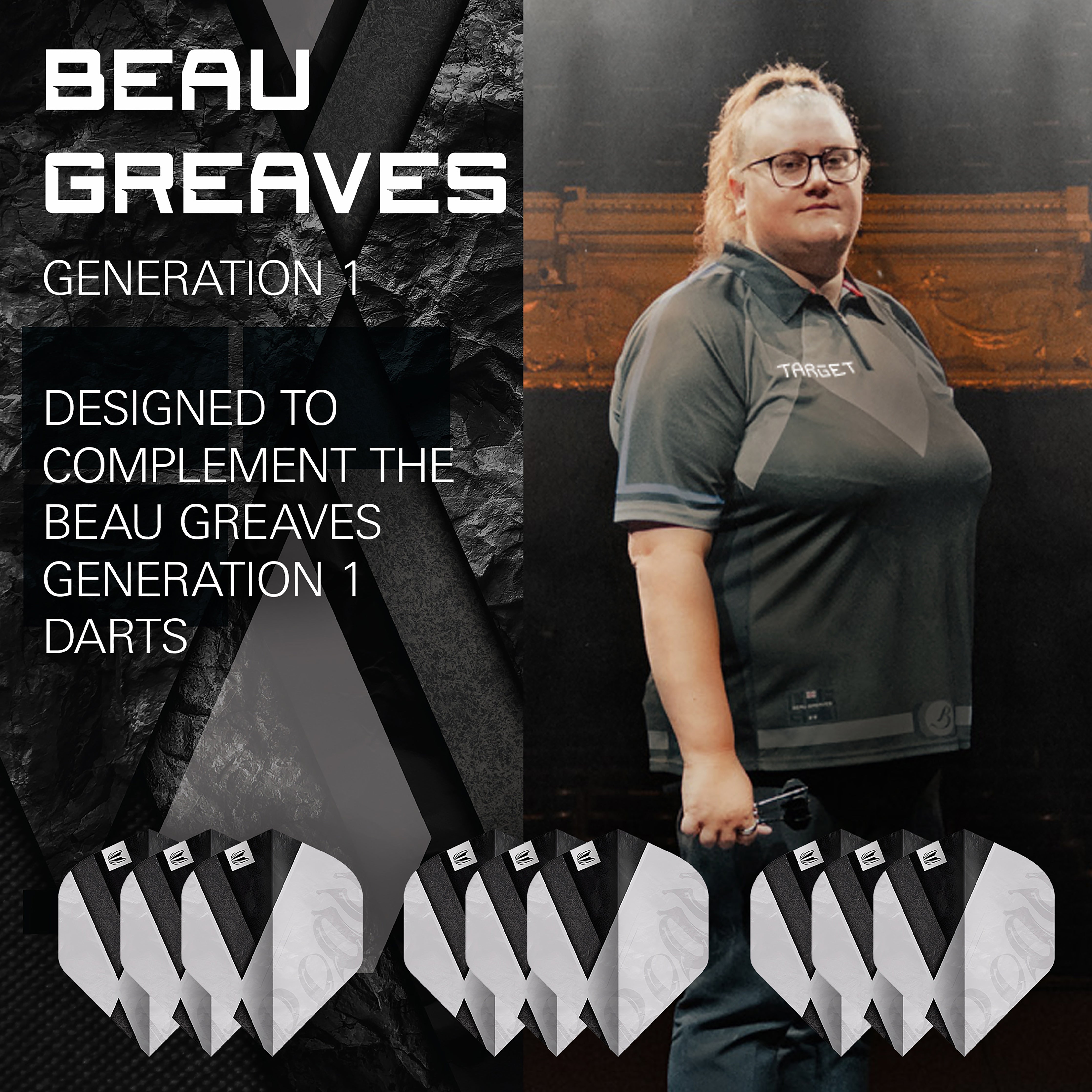Target Beau Greaves - G1 - Pro Ultra - No2 - Dart Flights - Standard - 3 Sets Included