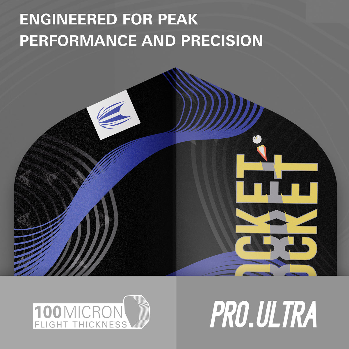 Target Justin Hood ID - Pro.Ultra Dart Flights - No2 Black - 3 Sets Included