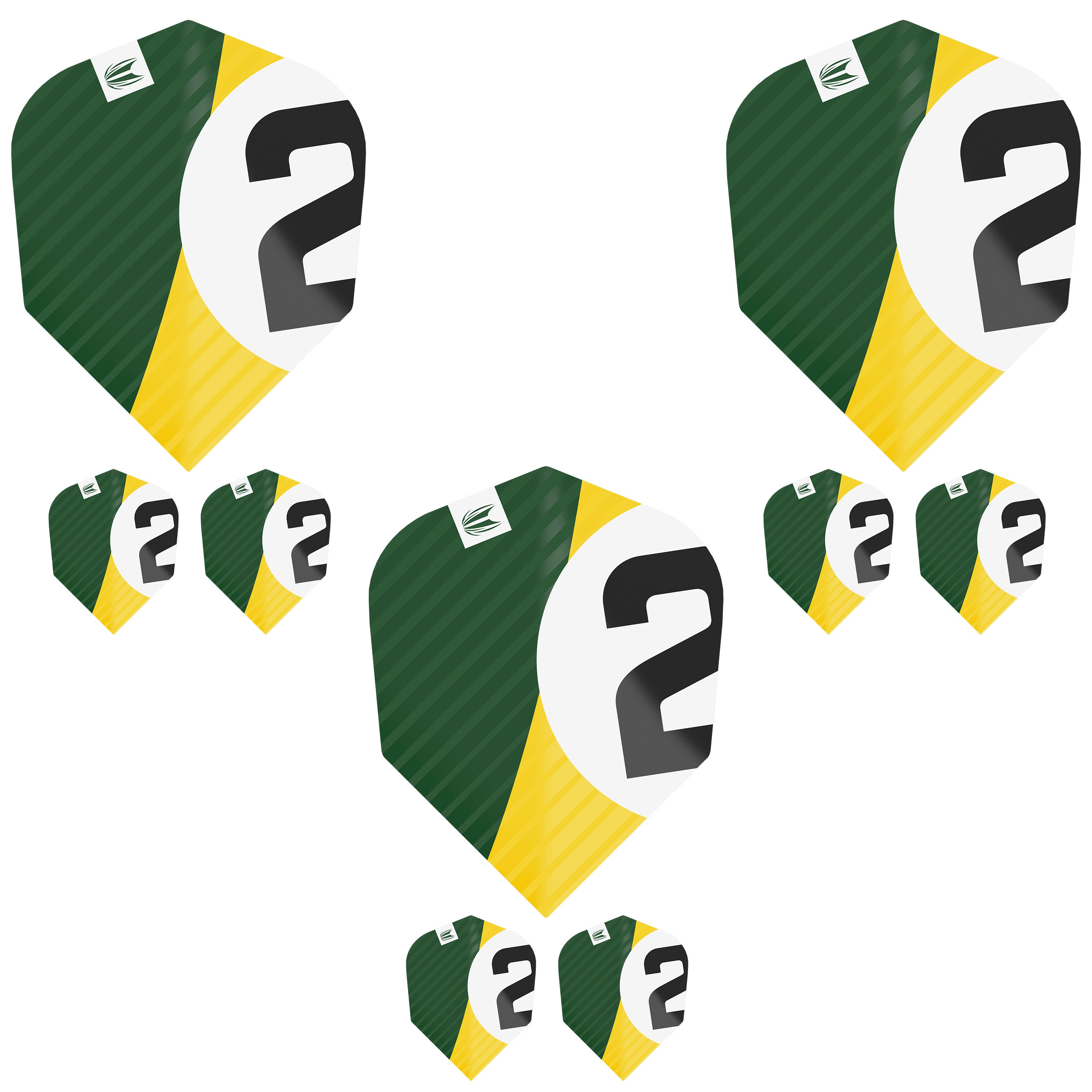 Target Darts Chicane Pro.Ultra Dart Flights - Pack of 3 sets - No2 No6 TenX - Green