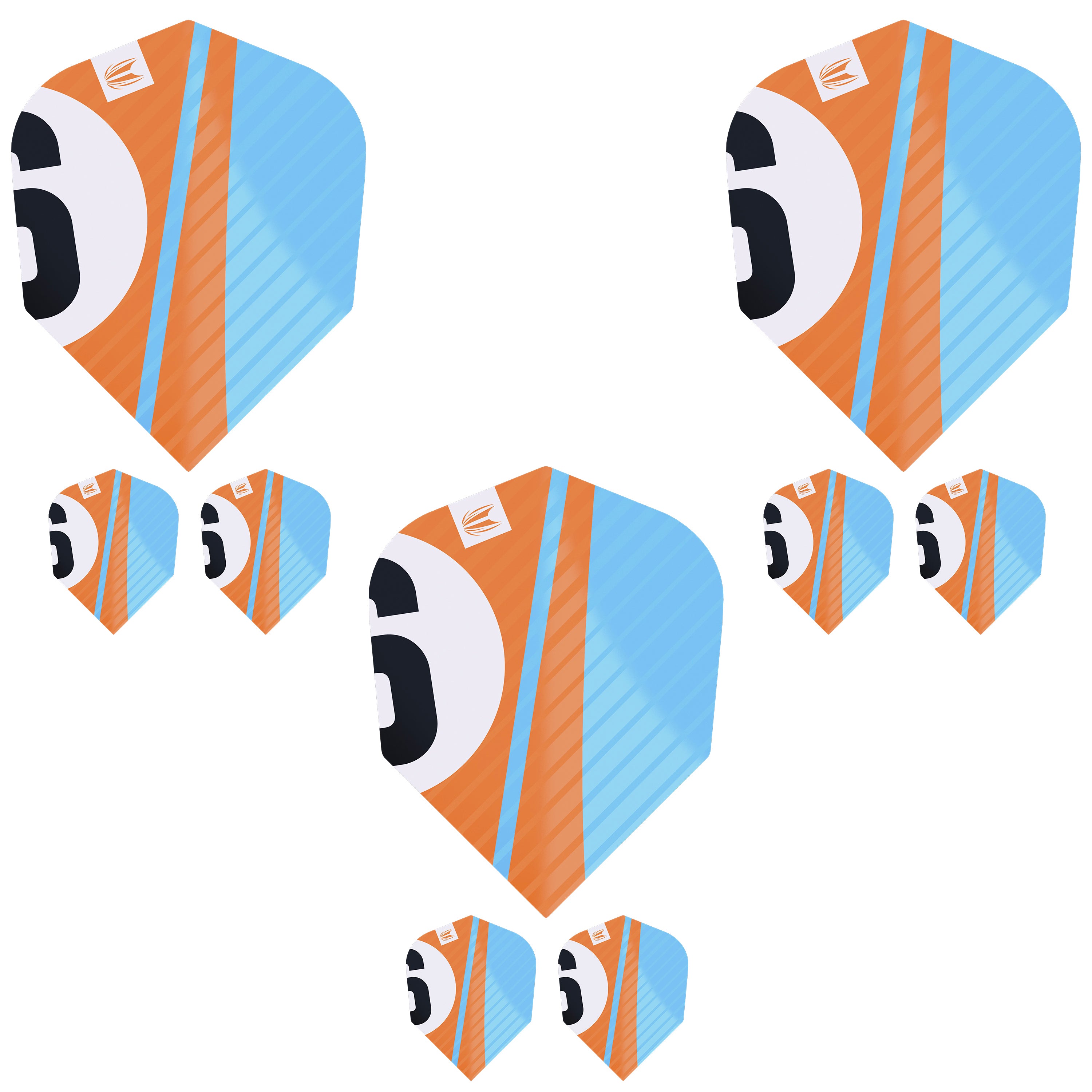 Target Darts Chicane Pro.Ultra Dart Flights - Pack of 3 sets - No2 No6 TenX - Orange