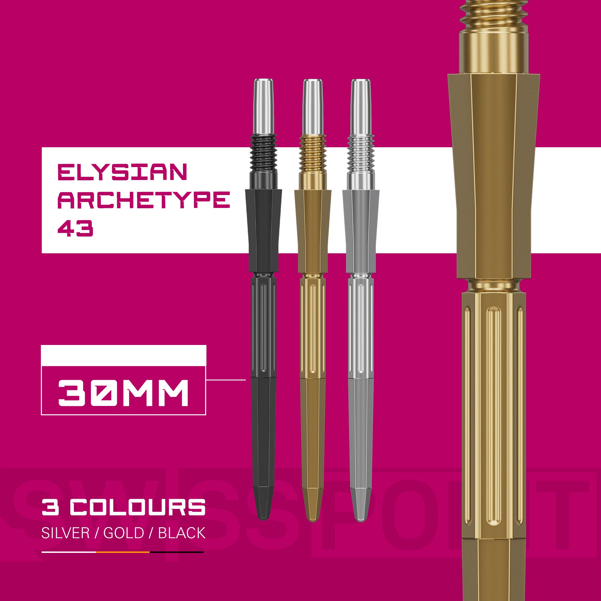 Target Elysian Archetype 43 Swiss Points - Silver, Gold, Black - 30mm 35mm 42mm