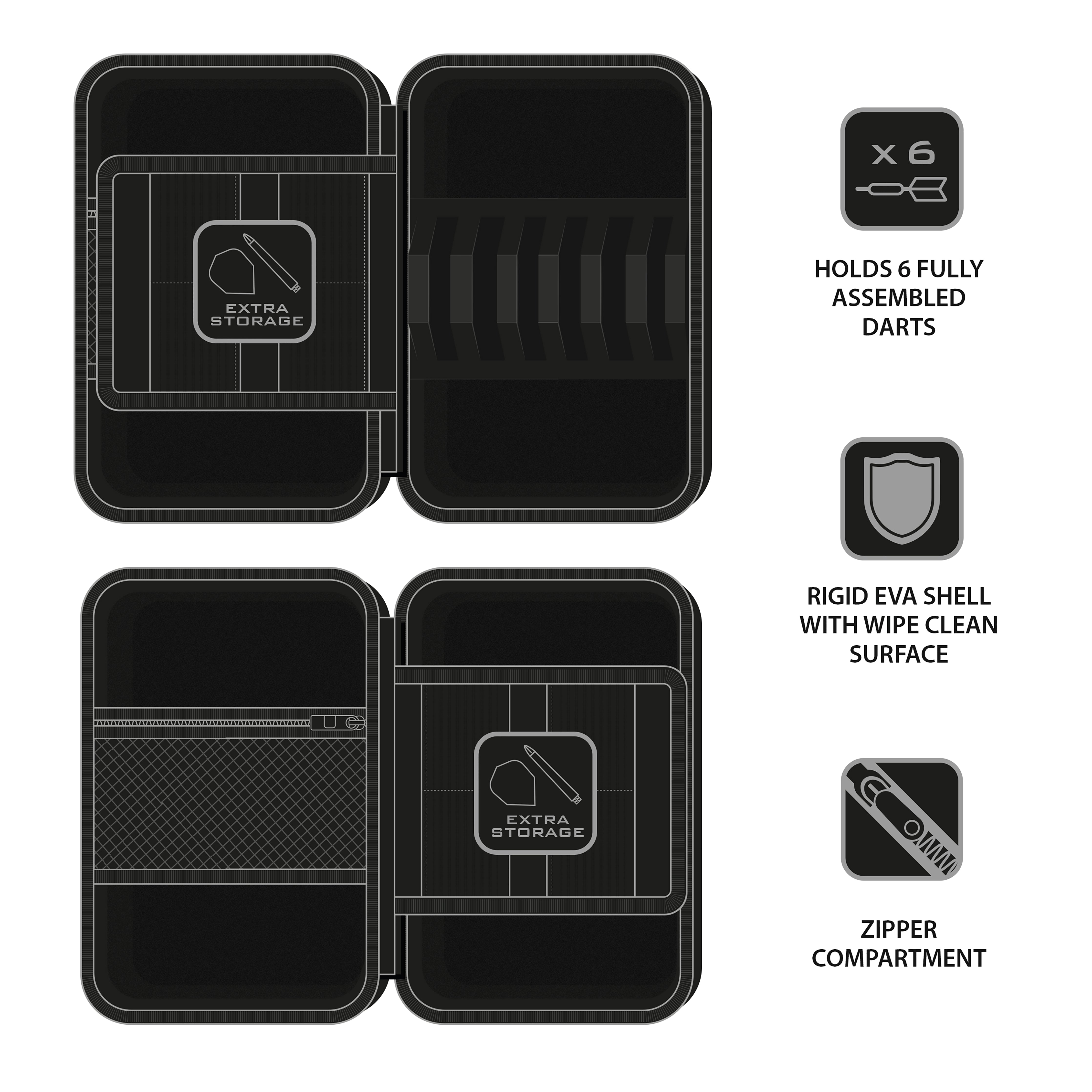 Harrows Ryan 'Heavy Metal' Searle - Series 2 - Pro 6 Darts Case - Red