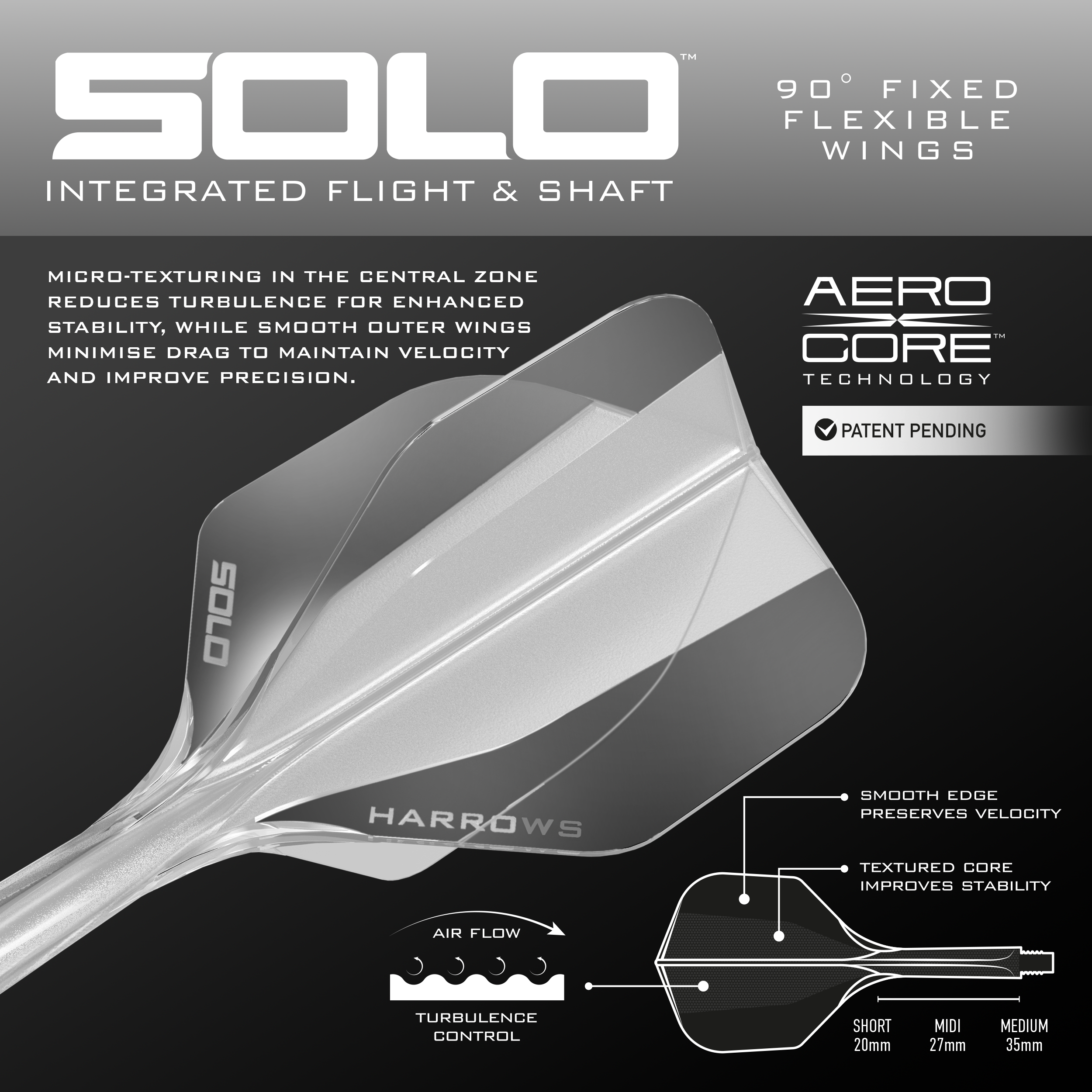 Harrows Solo Integrated Dart Flight & Shaft System - Clear