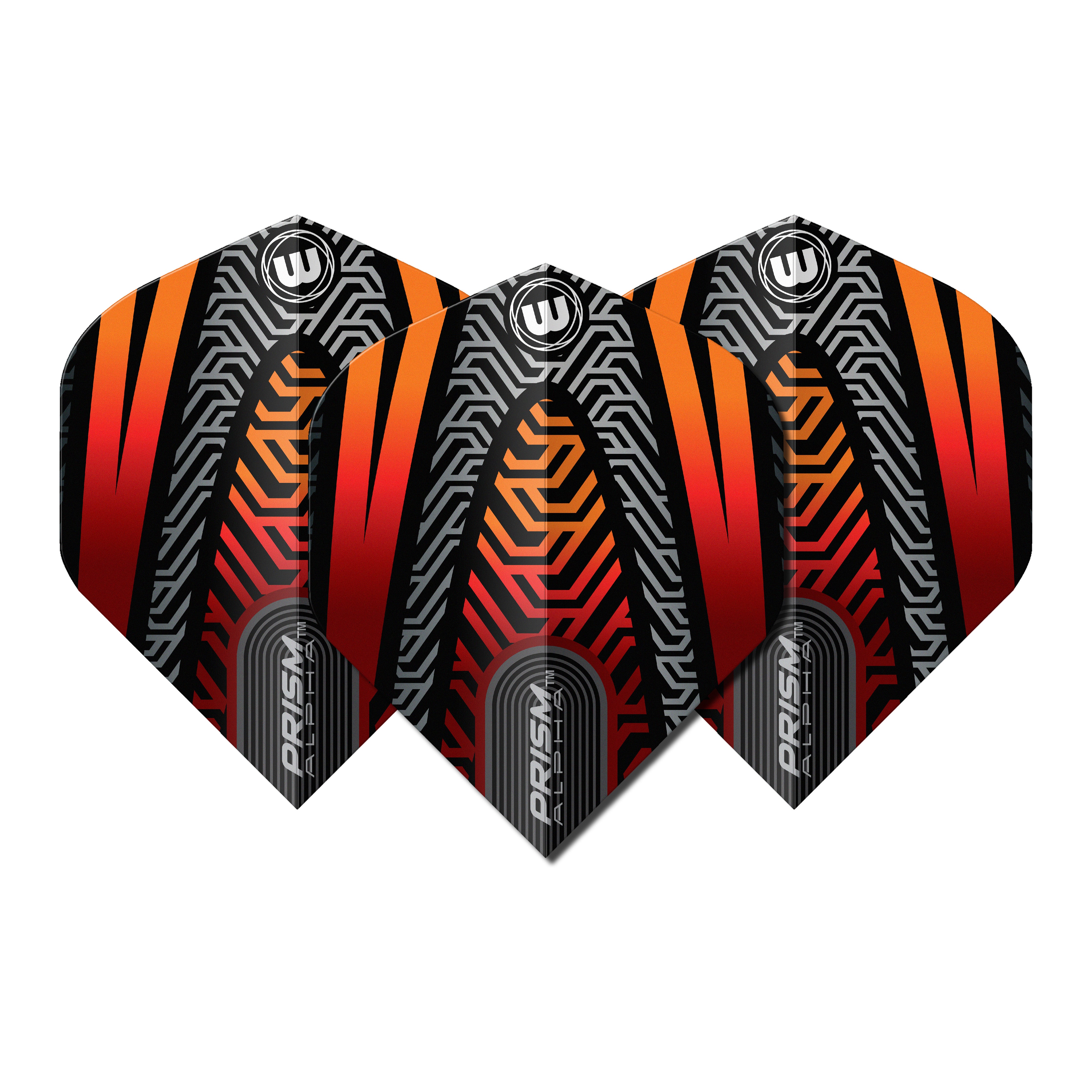 Winmau Prism Alpha Extra Thick Dart Flights - Standard No2 - Black & Orange
