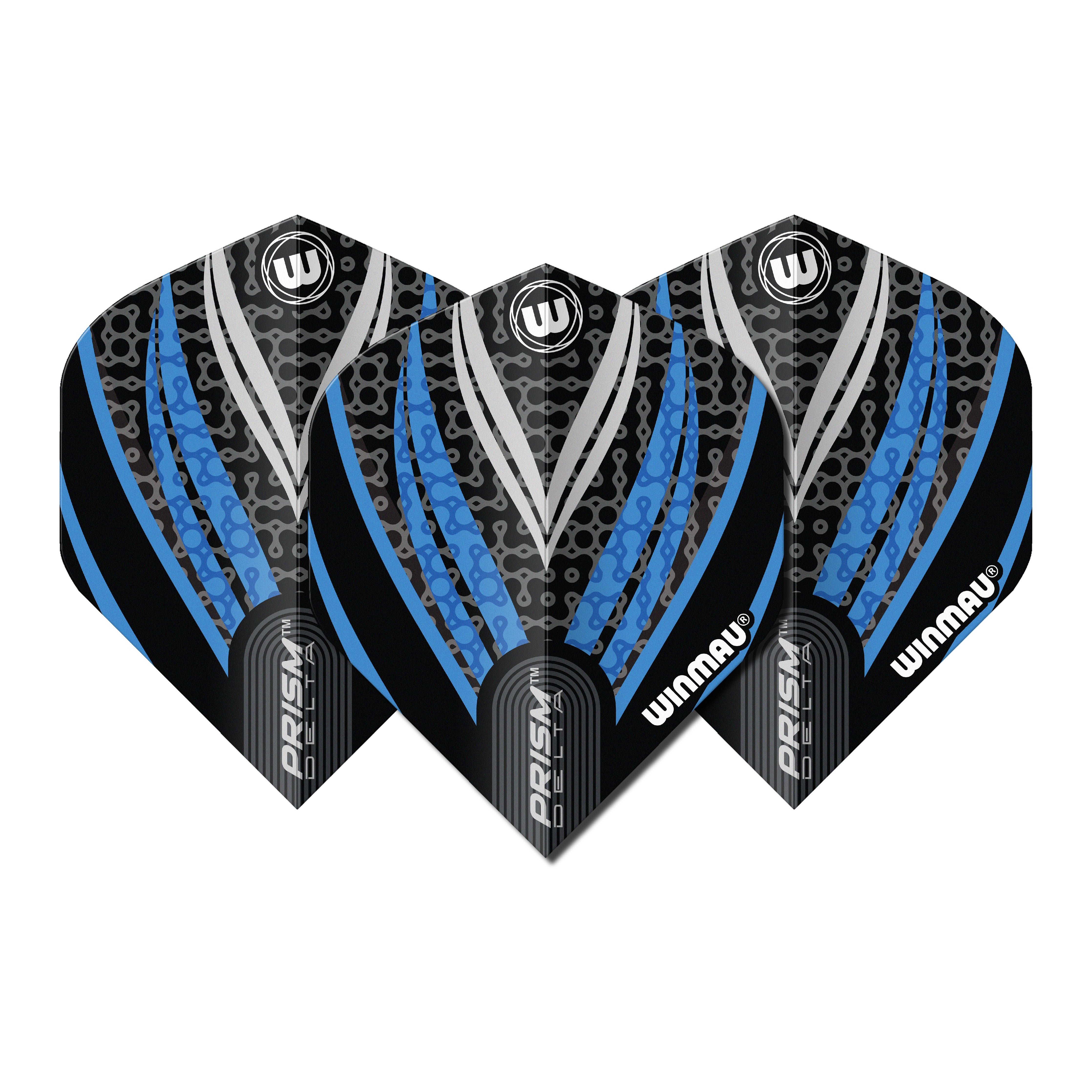 Winmau Prism Delta Standard No2 Dart Flights - Black, White & Blue