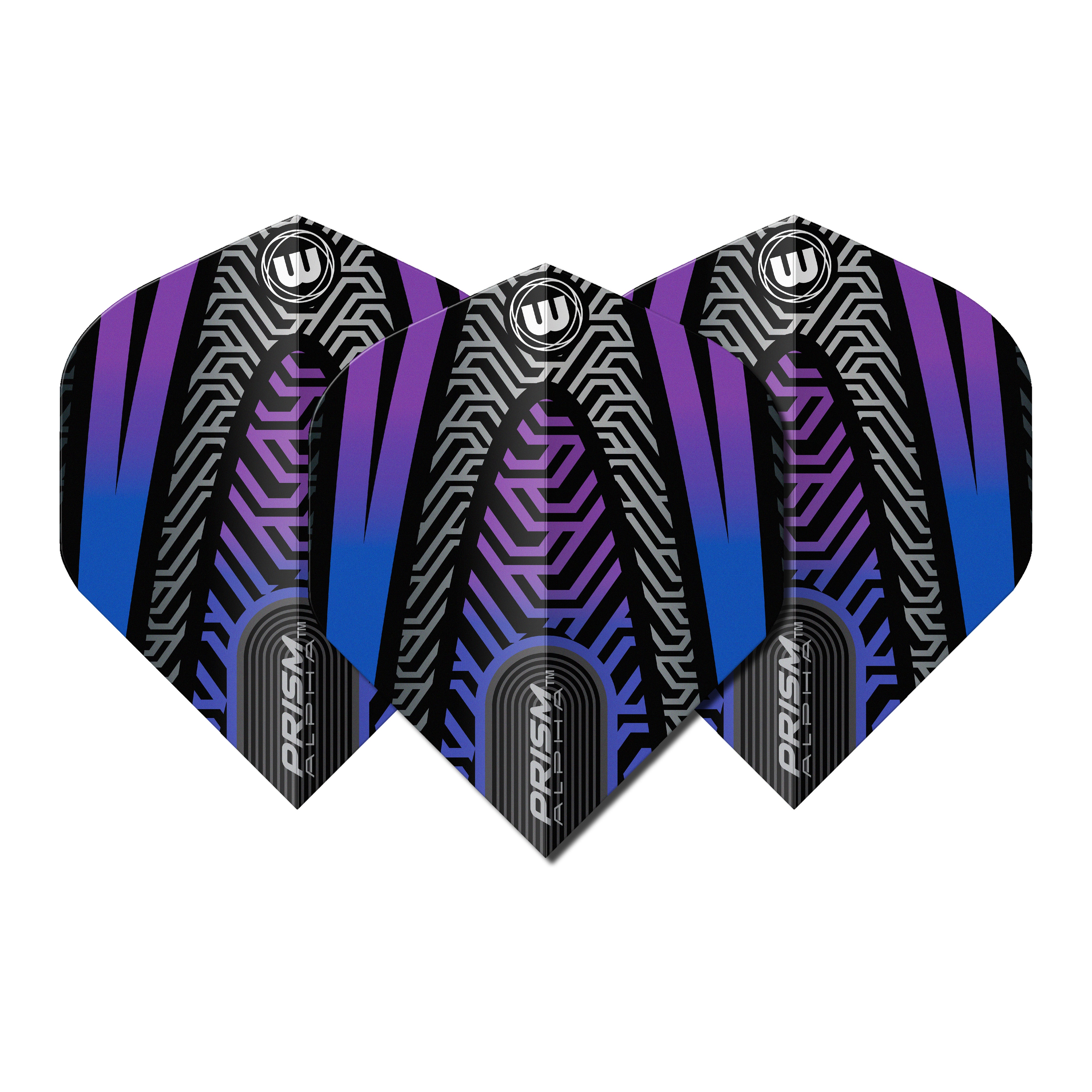 Winmau Prism Alpha Extra Thick Dart Flights - Standard No2 - Black & Purple