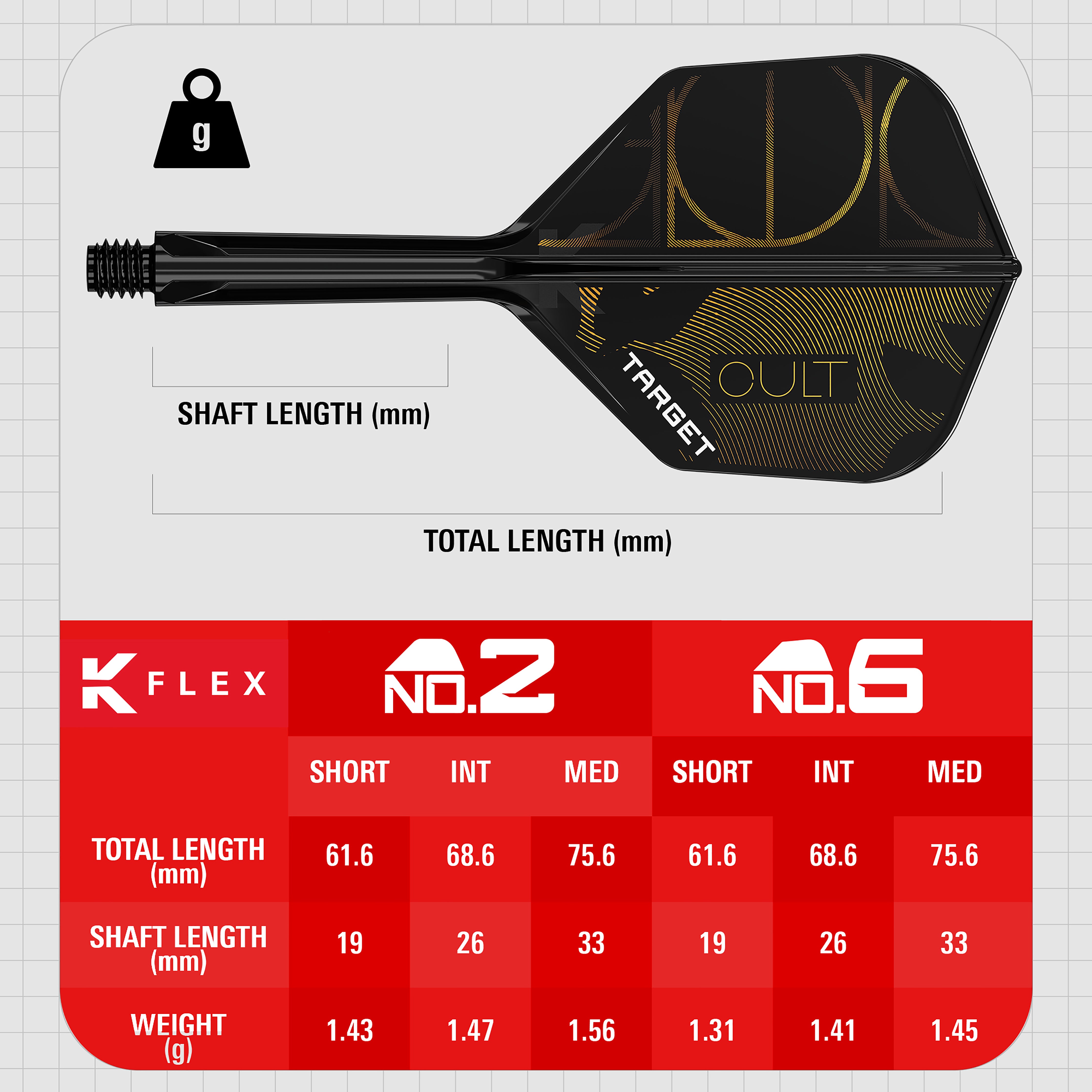 Target K-Flex - Cult - Flight & Stem System - Standard - No6