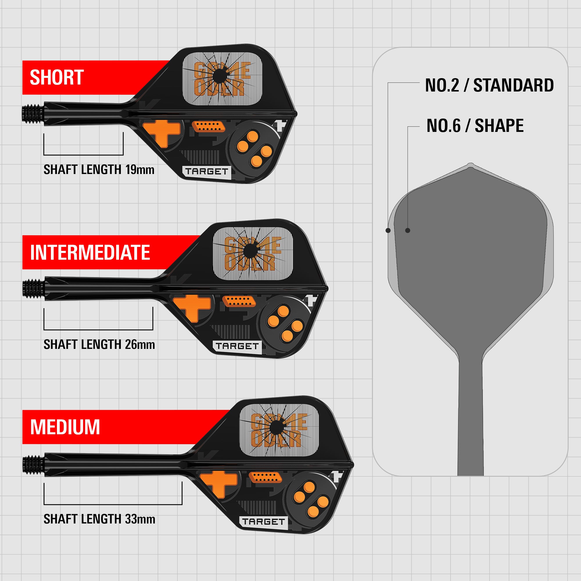Target K-Flex Game Over Flights & Shaft System - No6 Shape