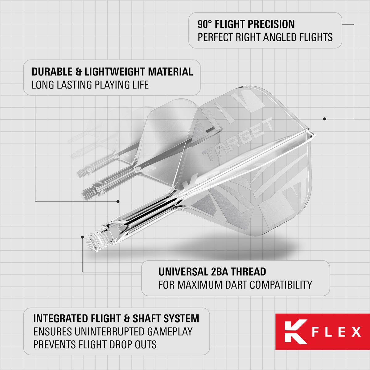 Target K-Flex - Clear Print - No2 Shape - Flight & Shaft System