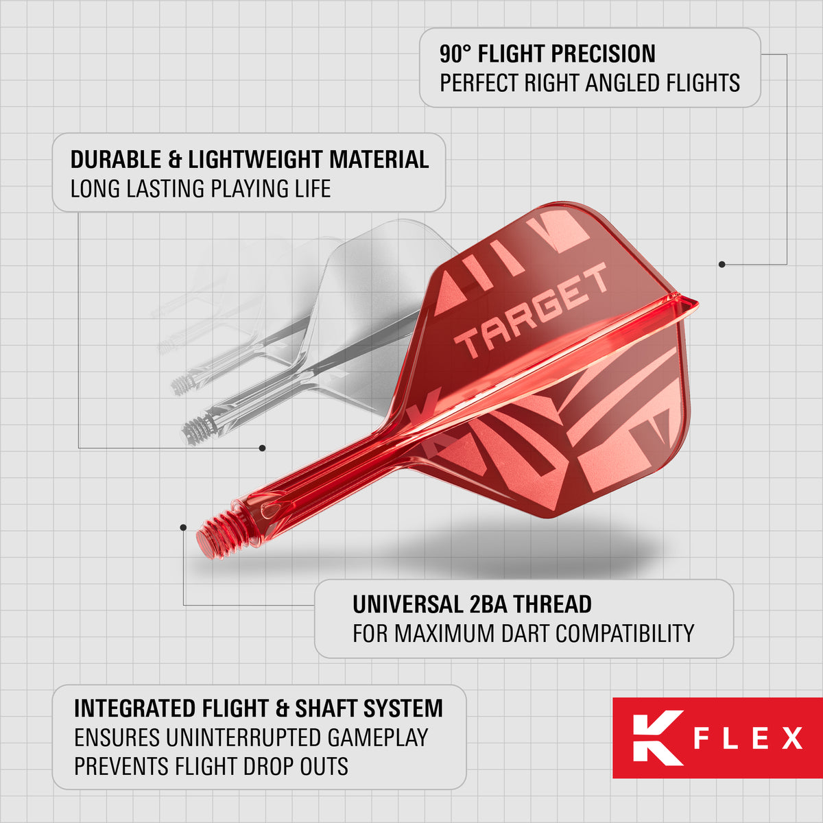 Target K-Flex - Red Print - No6 Shape - Flight & Shaft System