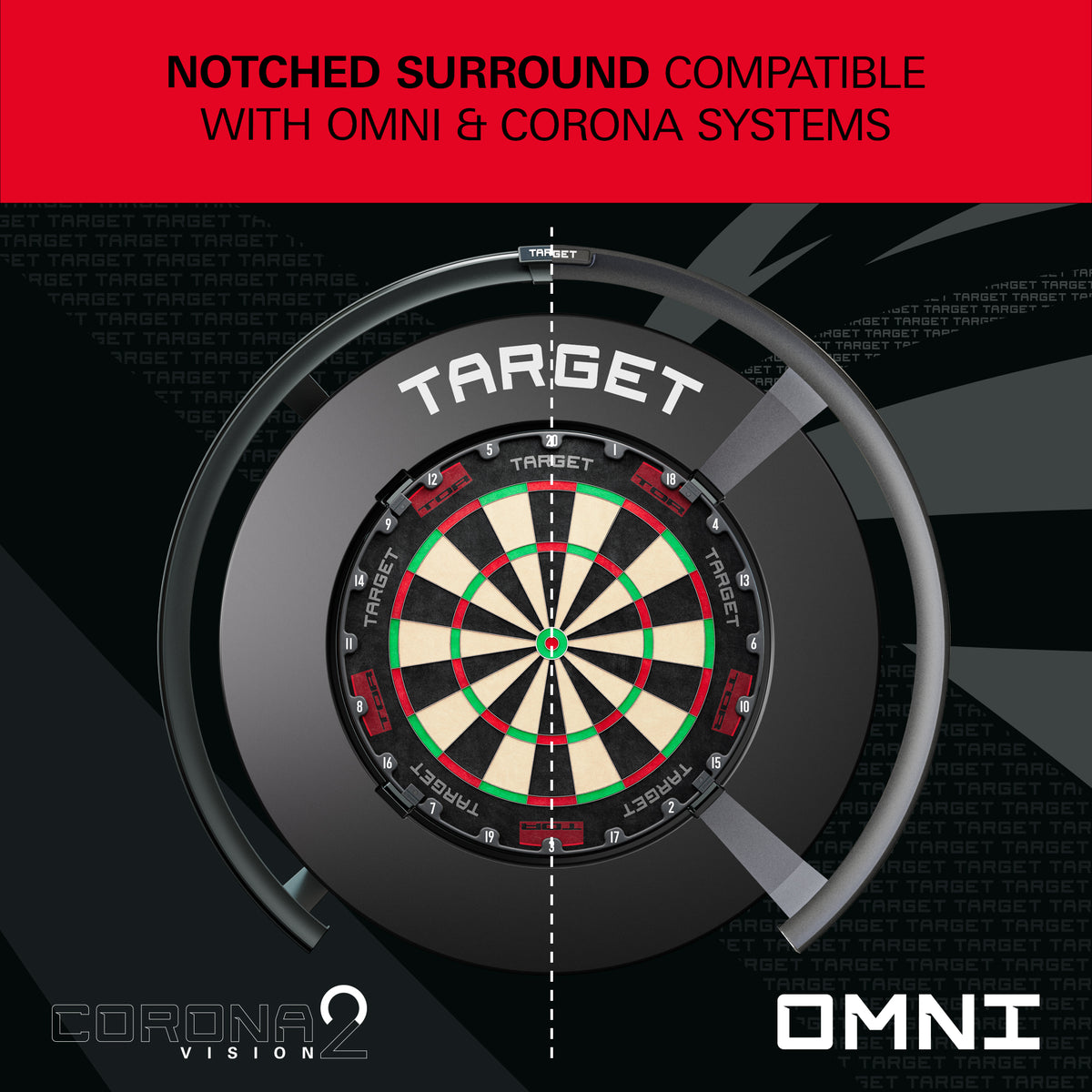Target Black Notched Dartboard Surround