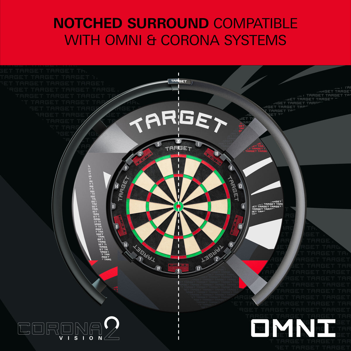 Target Black Patterned Notched Dartboard Surround