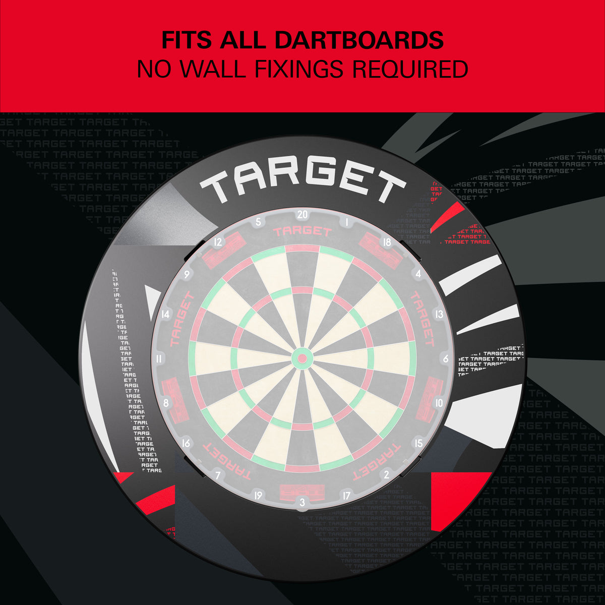 Target Black Patterned Notched Dartboard Surround