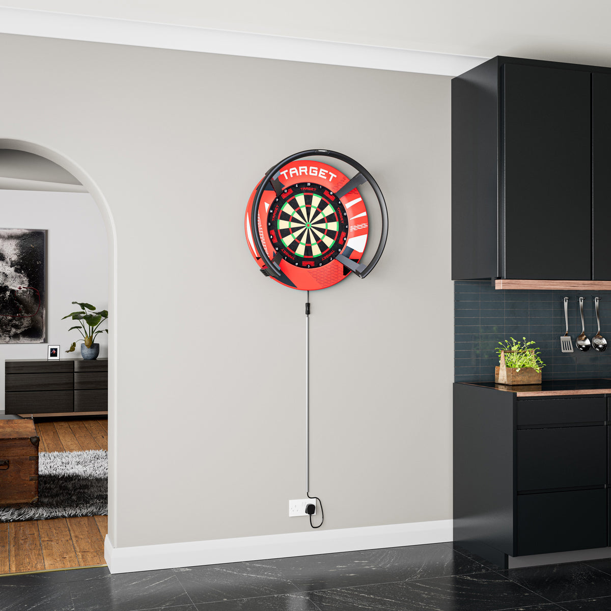 Target Red Patterned Notched Dartboard Surround