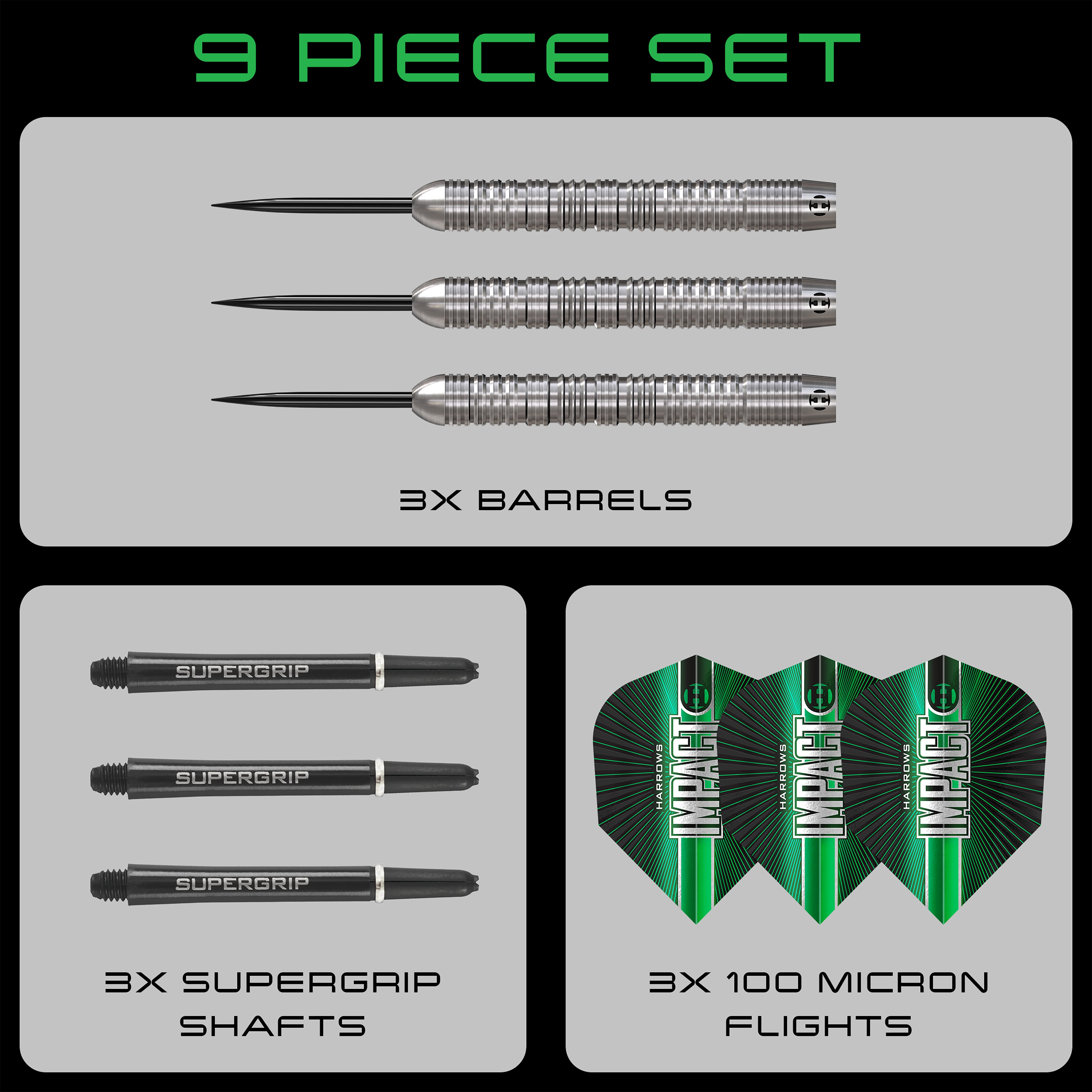 Harrows Impact Tungsten Darts - 22g - 26g