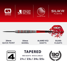 Harrows Damon 'The Heat' Heta Series 4 - 90% Tungsten - Quick Point Darts - 21g 23g 24g 25g