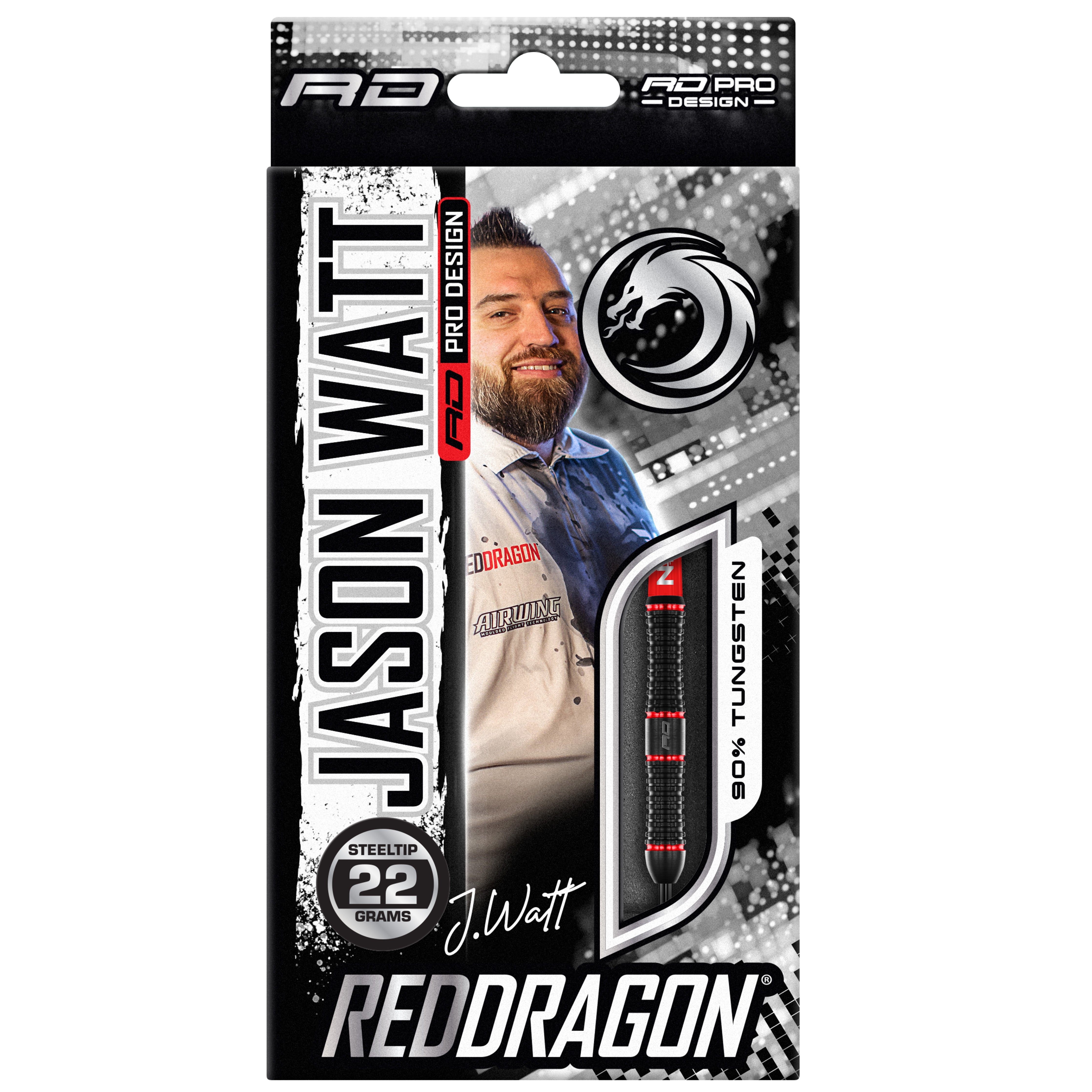 Red Dragon Jason Watt Steel Tip Darts - 90% Tungsten - 22g
