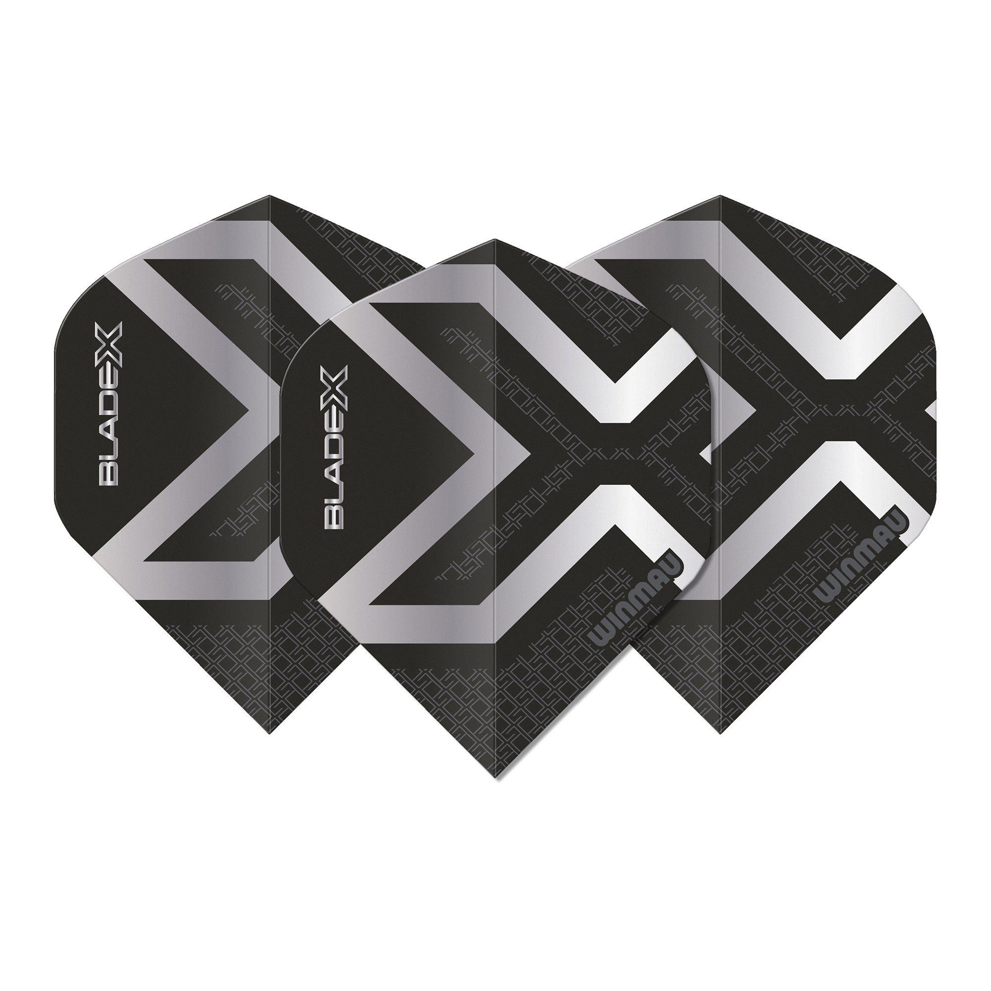 Winmau Blade X Prism Delta Dart Flights - Metallic Black & Silver