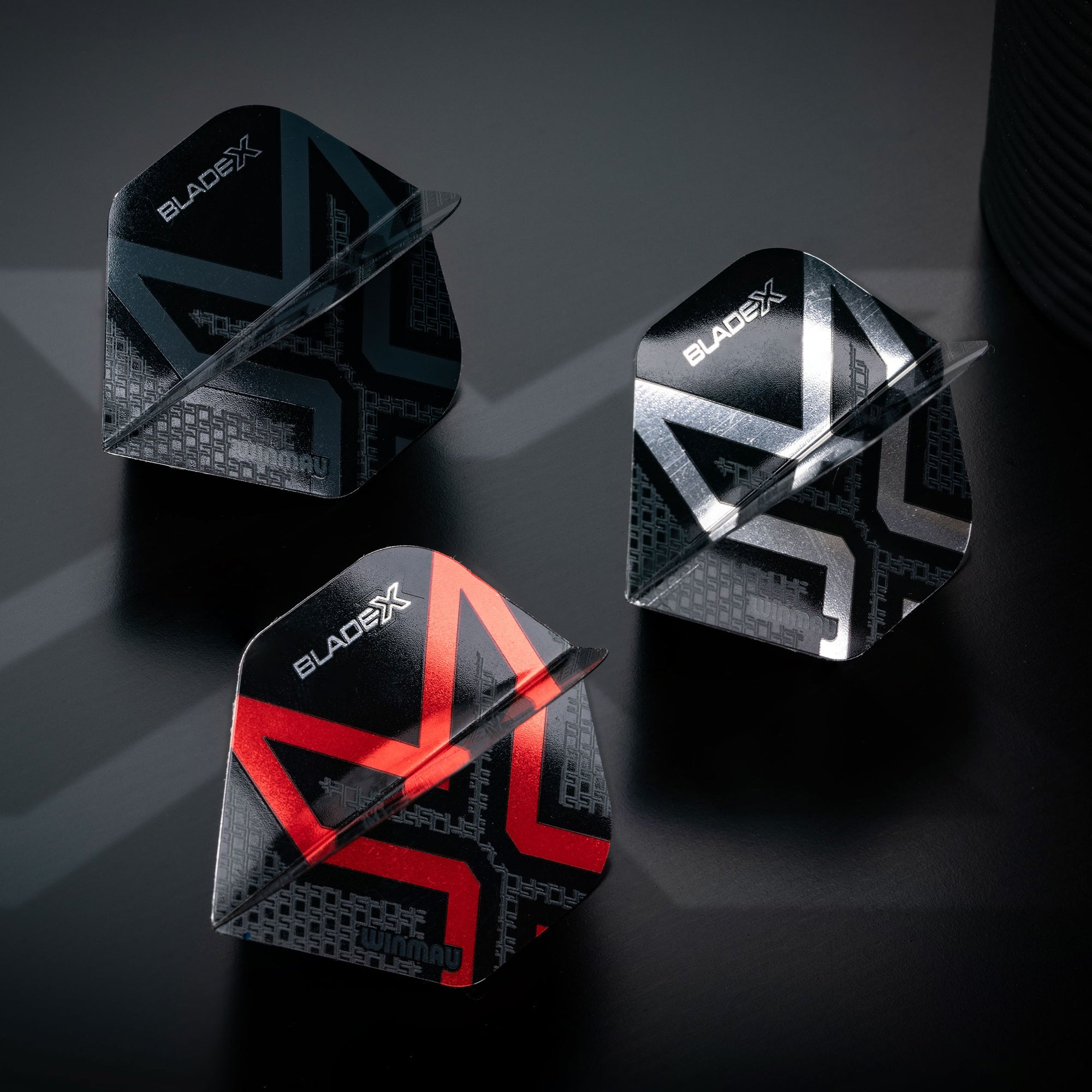Winmau Blade X Prism Delta Dart Flights - Metallic Black & Red