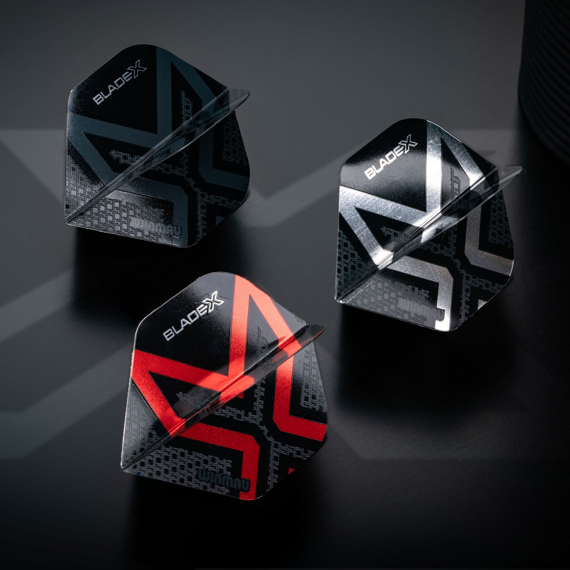 Winmau Blade X Prism Delta Dart Flights - Metallic Black & Grey