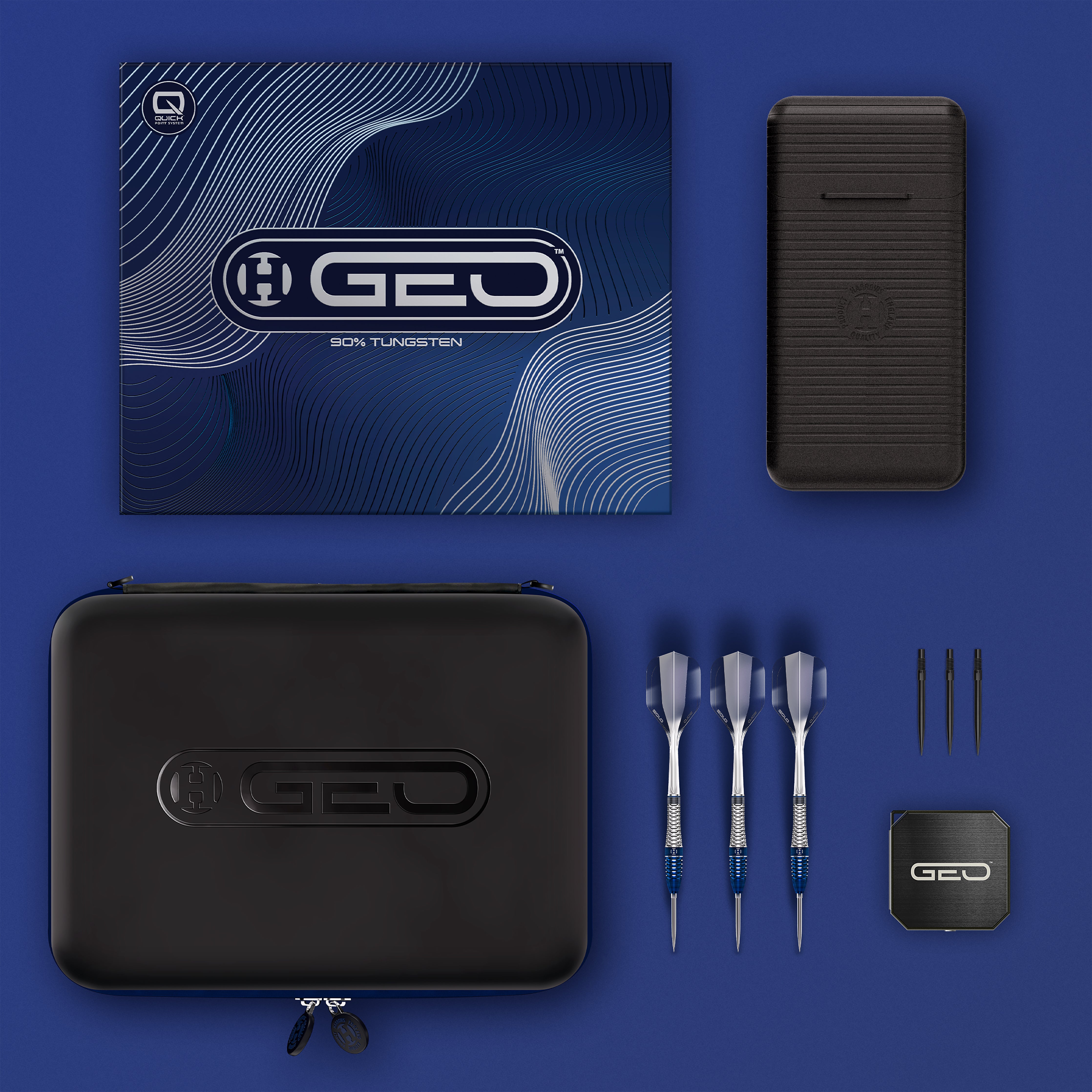 Harrows Geo 03 Bomb - 90% Tungsten - Quick Point Darts - 23g 25g