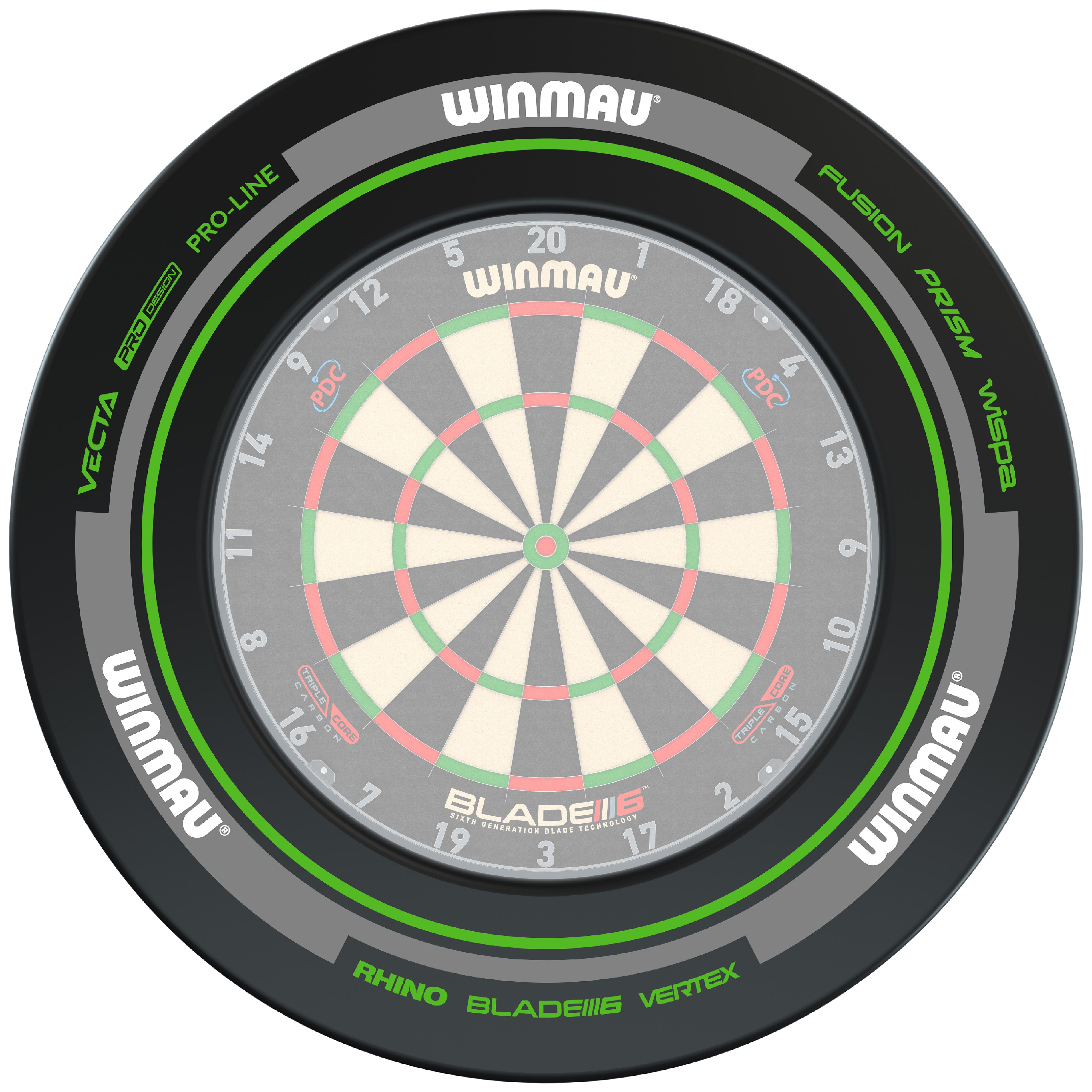 Winmau Advance Black & Green Dartboard Surround
