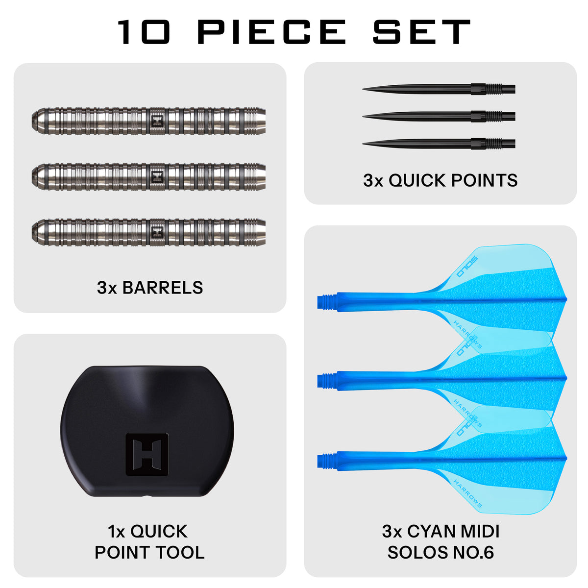 Harrows Flux - Pro Tungsten Quick Point Darts - 22g 23g 24g