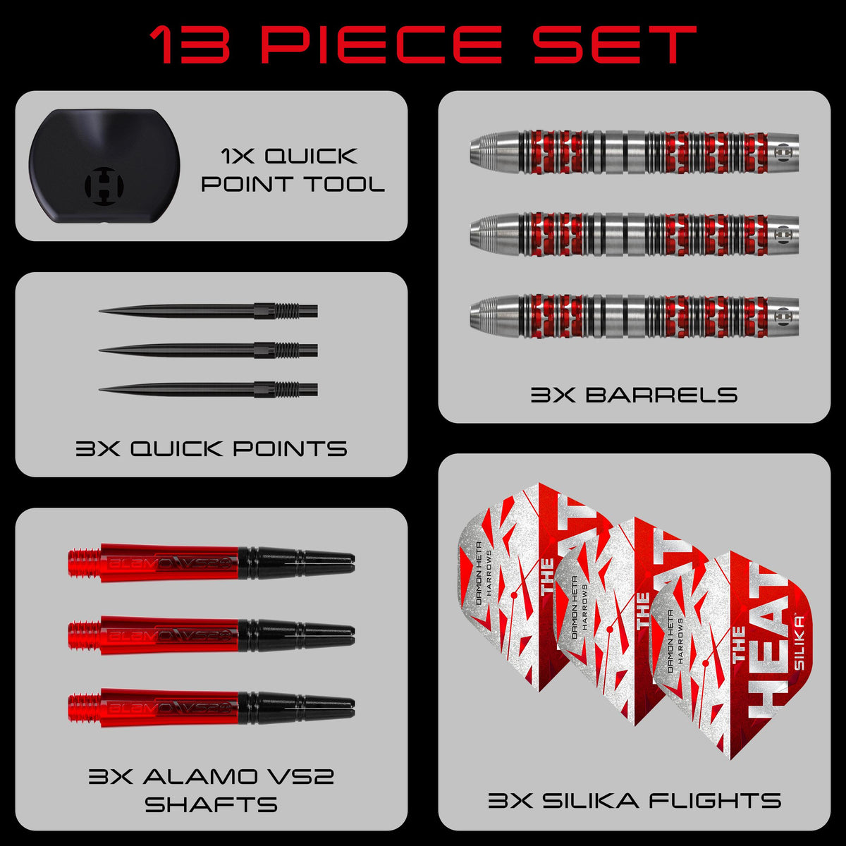 Harrows Damon Heta - Series 3 - 90% Tungsten - Quick Point Darts - 21g 23g 25g