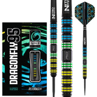 Red Dragon Dragonfly 95 Black Parallel Steel Tip Darts - 95% Tungsten - 22g 24g 26g
