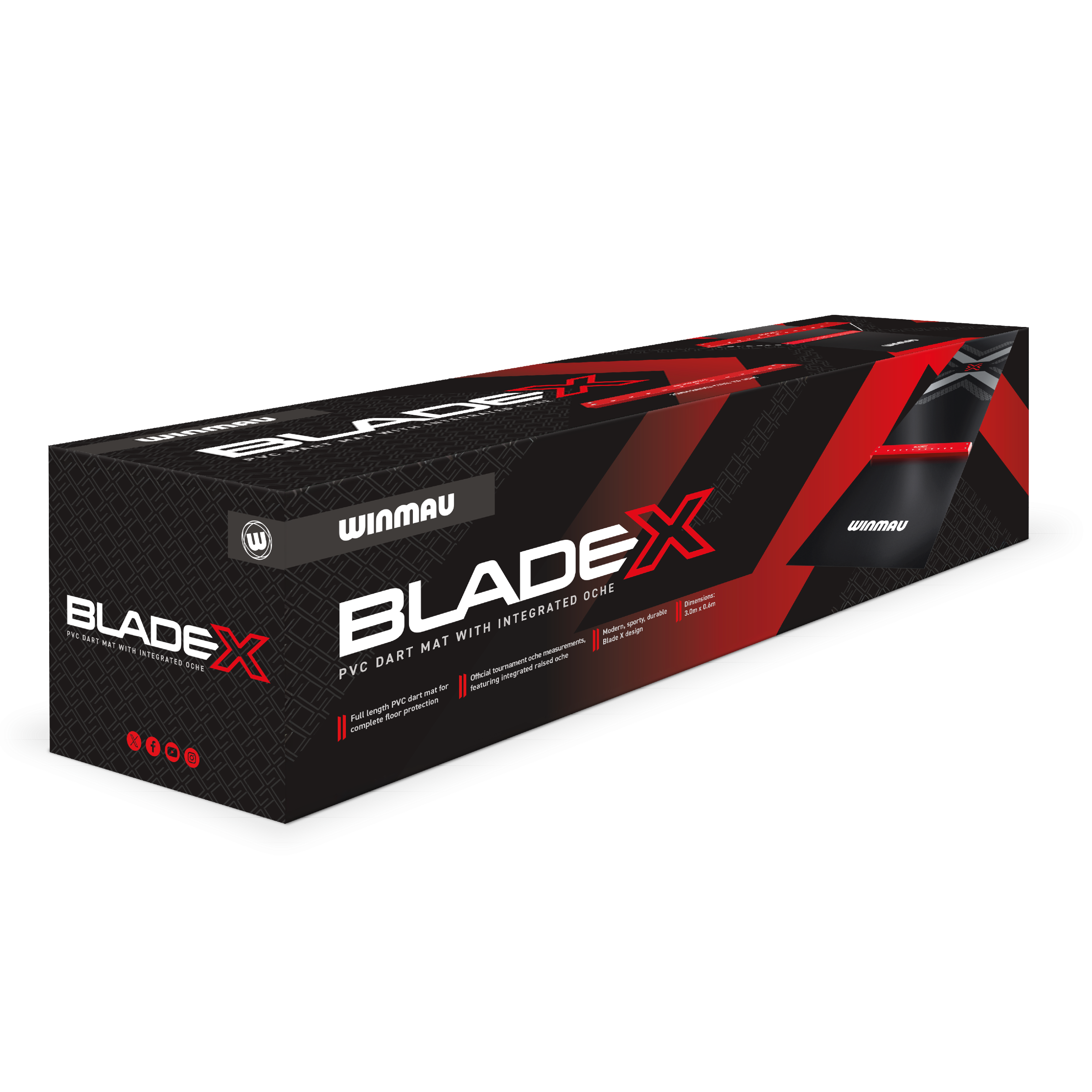 Winmau Pro-Zone Blade X PVC Dart Mat with Integrated Oche