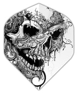 Skull 100 Micron Standard No2 Shape Dart Flights - Black and White