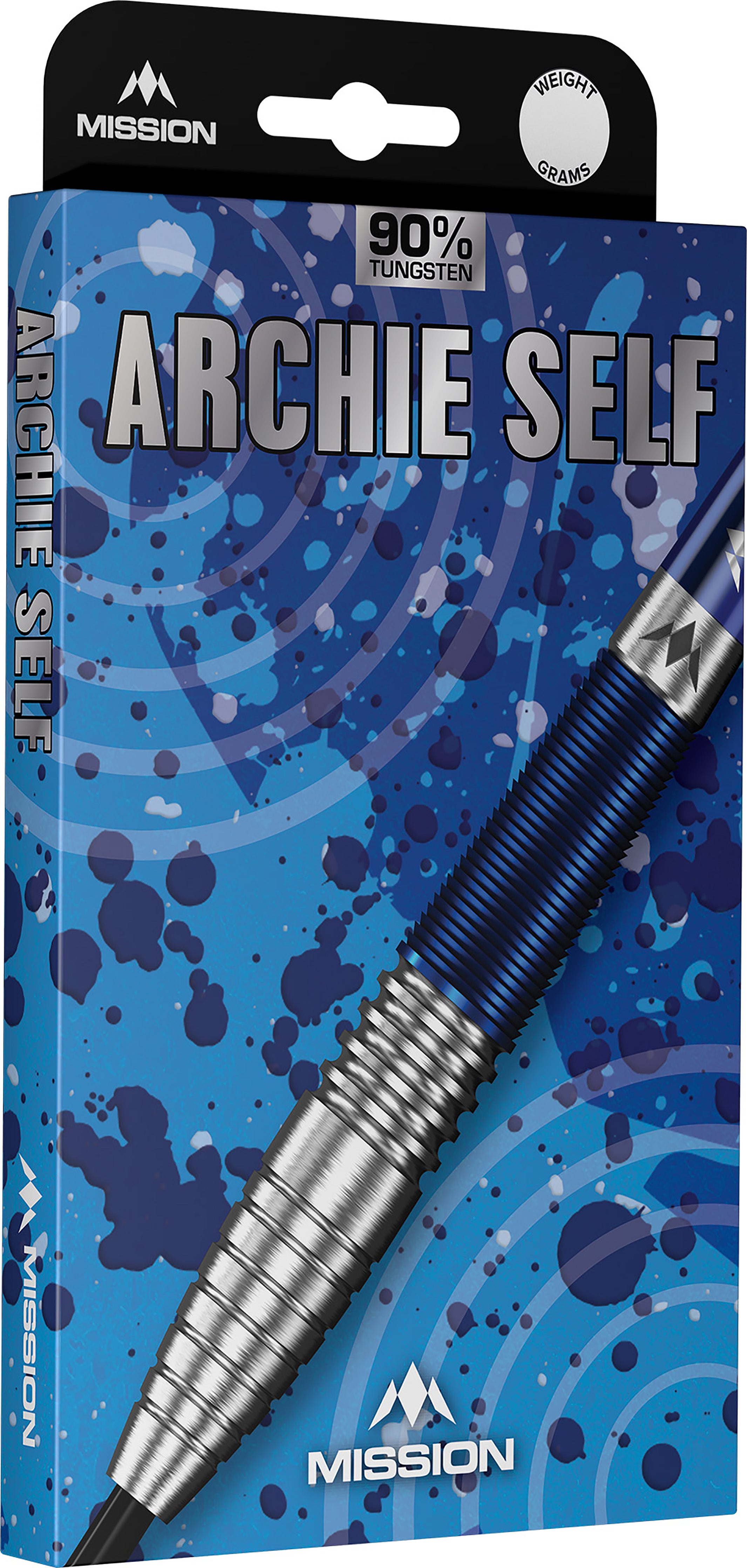 Mission Archie Self Darts - Steel Tip - 90% Tungsten - Blue & Silver - 22g 24g