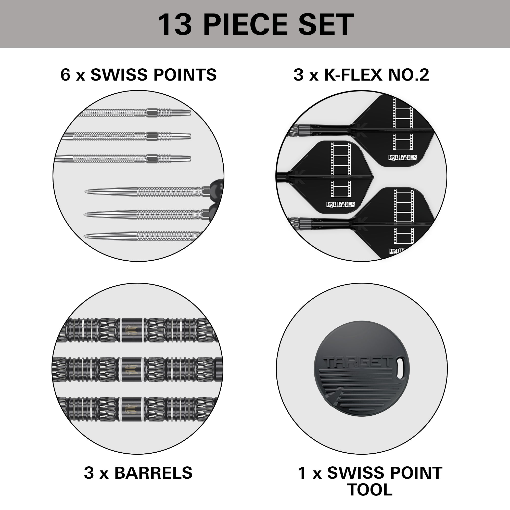 Target Chris 'Hollywood' Dobey 95K - 95% Tungsten Darts - Swiss Point - 22g 23g 24g