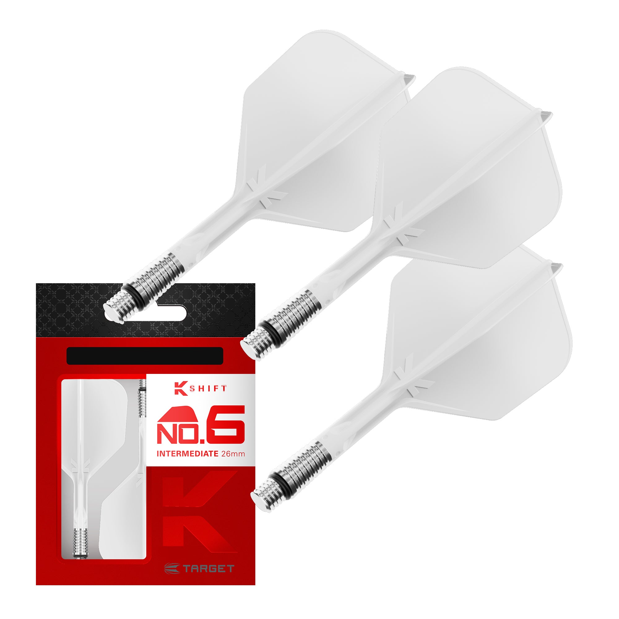 Target K-SHIFT Flights & Shaft System - Spin - White - No6 Shape