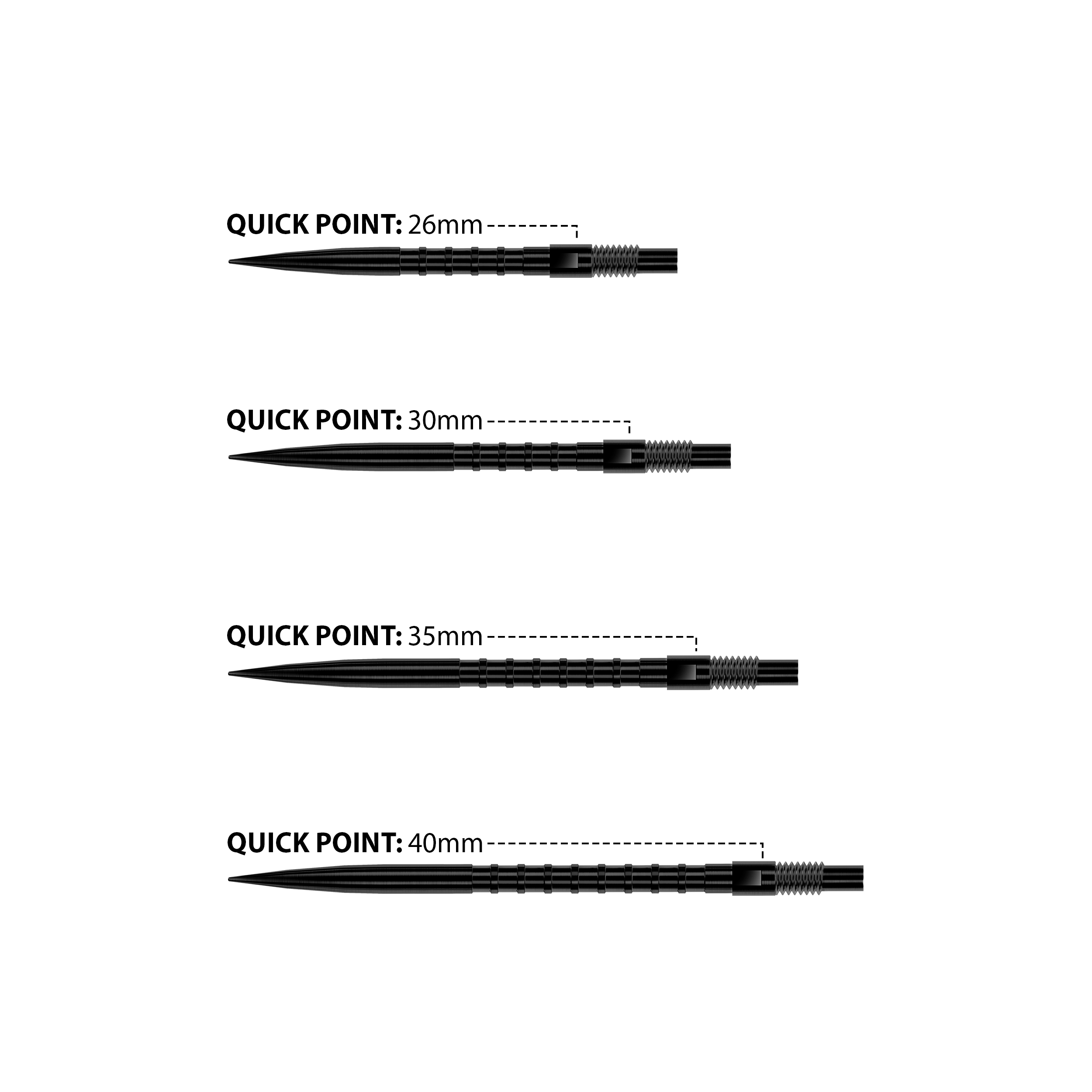 Harrows HM Grip - Quick Points - 26mm 30mm 35mm 40mm - Black