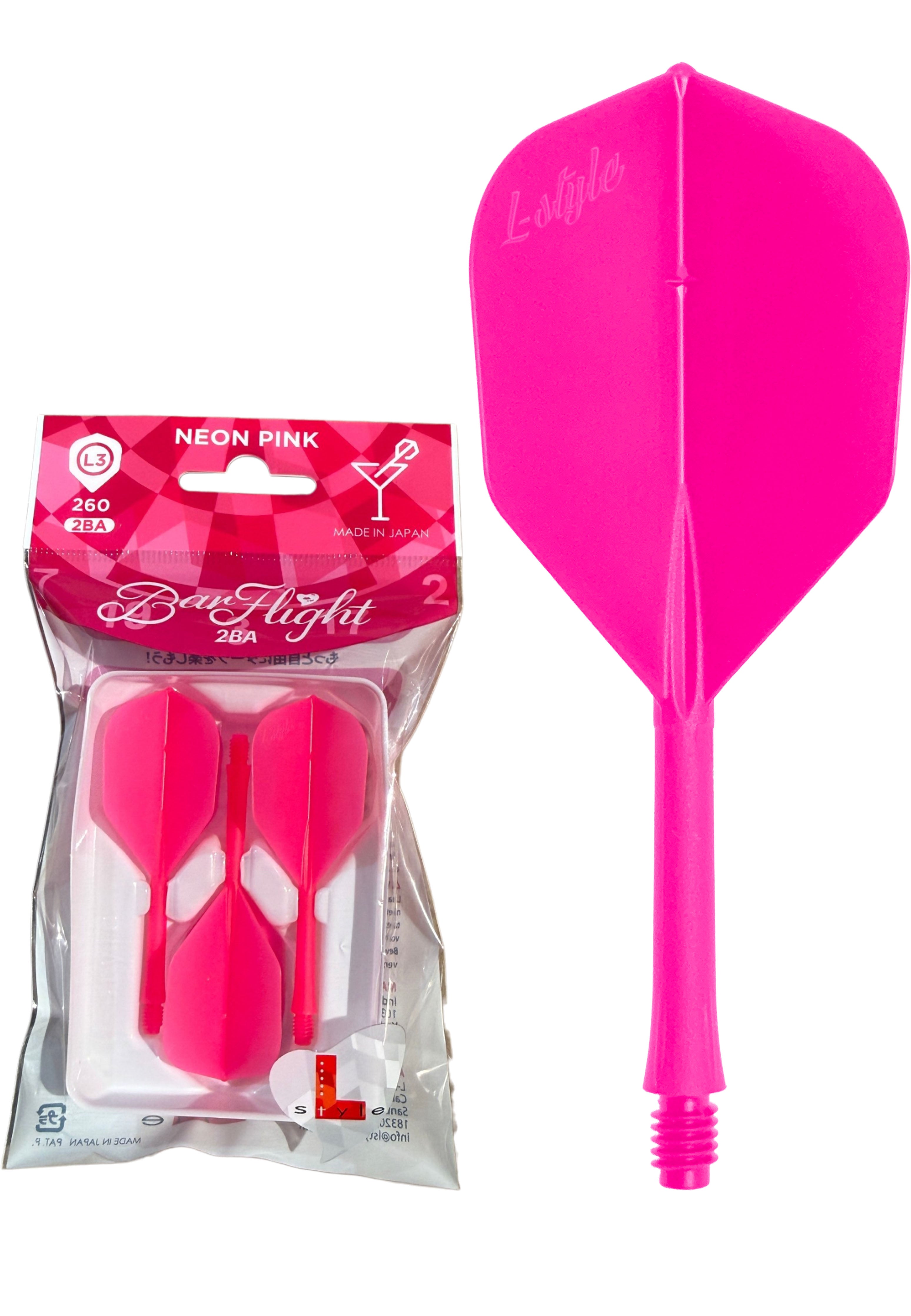 L-Style BarFlight 2BA L3 Neon Pink - Dart Flights & Shaft System