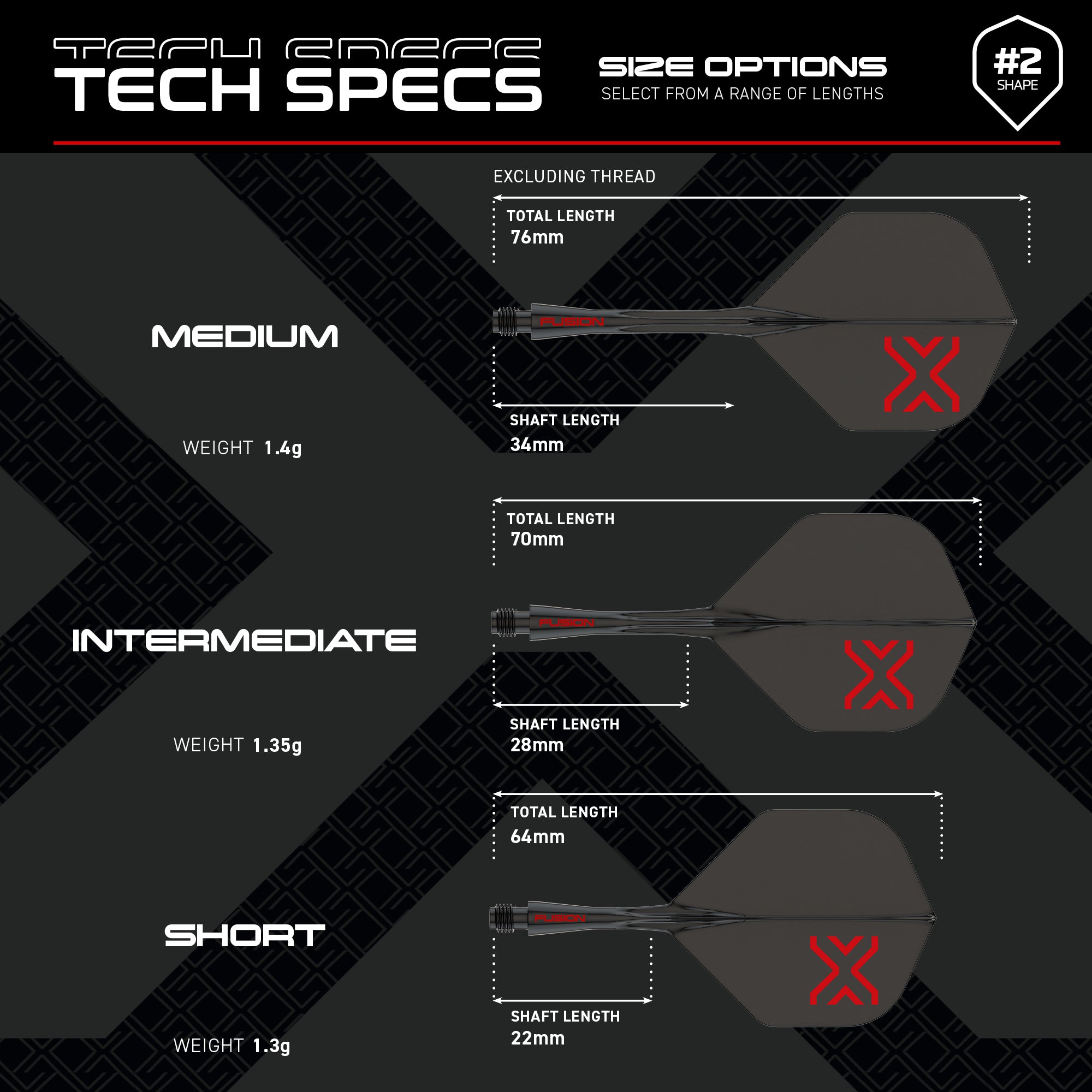 Winmau Blade X - Fusion Integrated Flights & Shaft System - No2 Shape