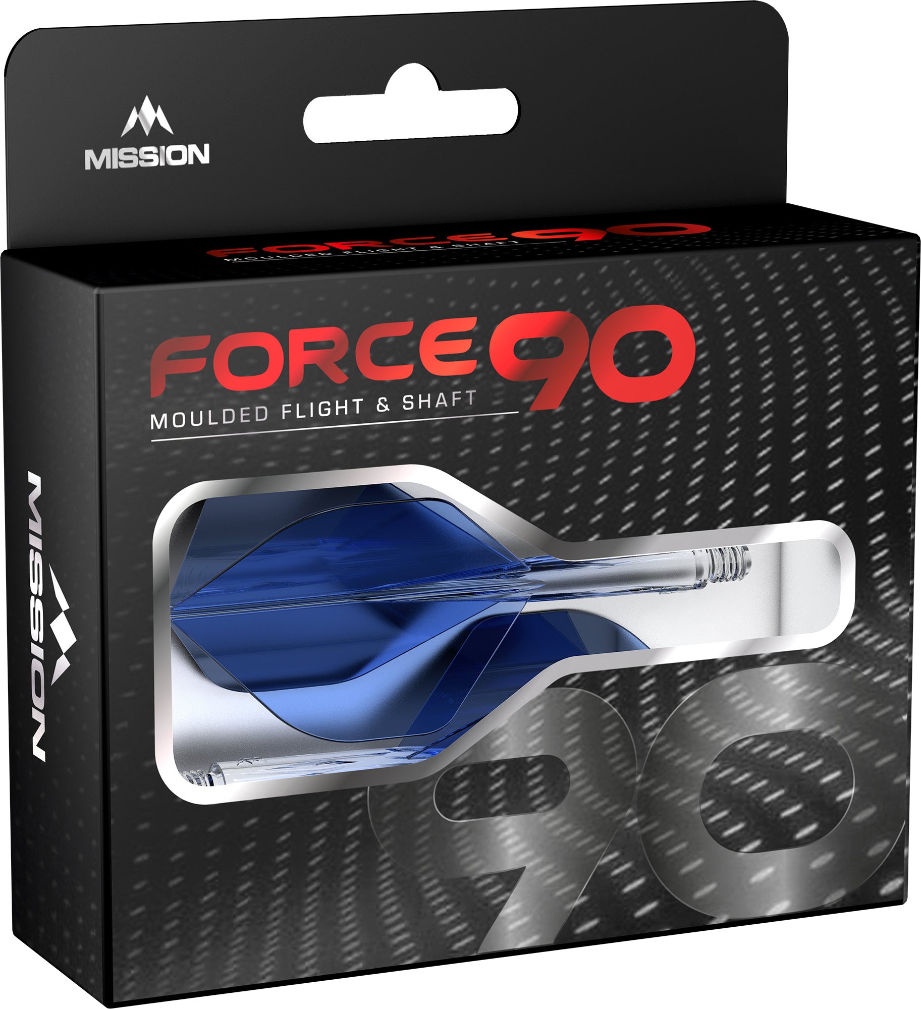 Mission Force 90 - New Moulded Flight & Shaft System - Standard No6 - Gradient - Transparent Blue.