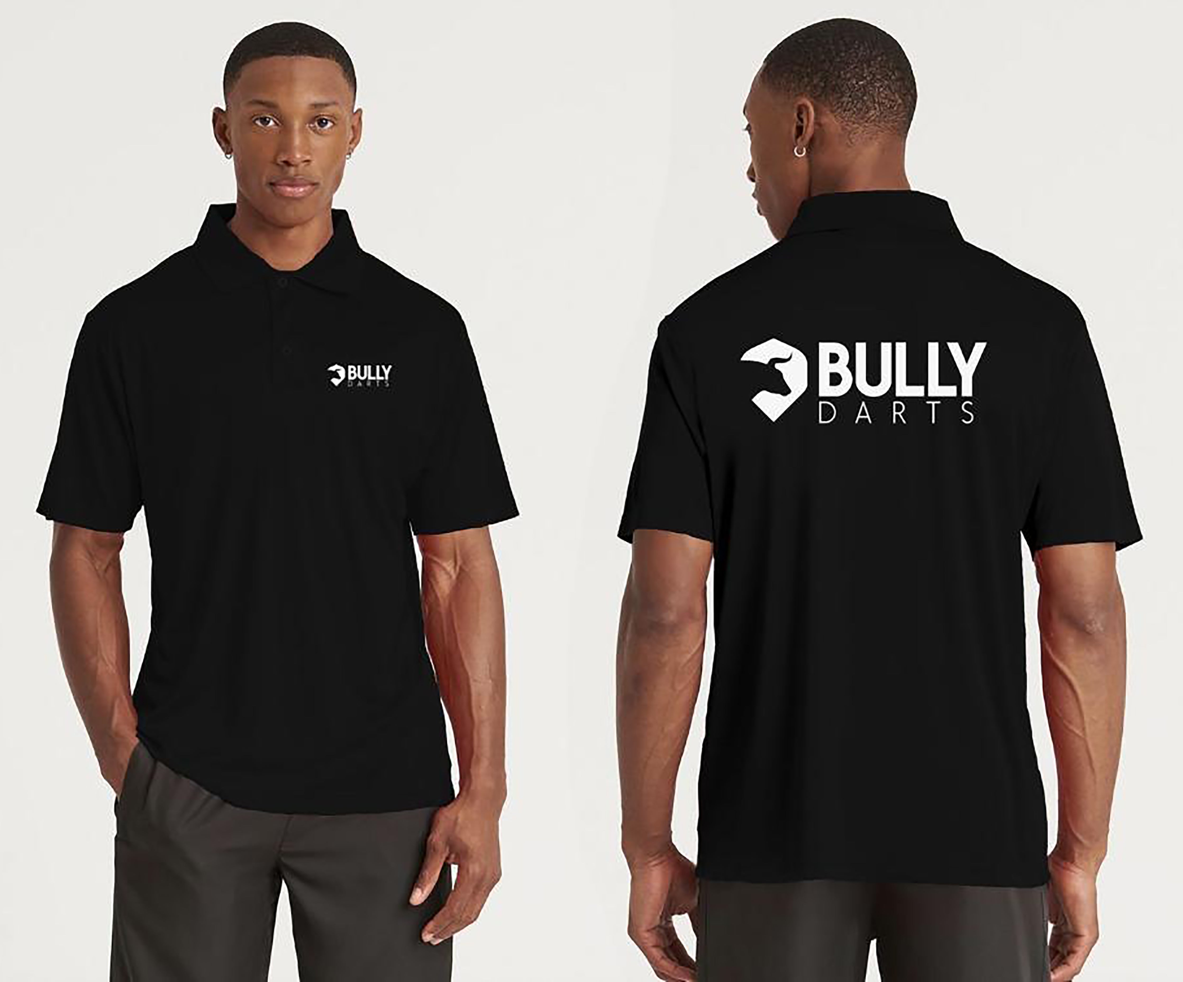 Bully Darts Polo Dart Shirt - Small - 5XL - Black