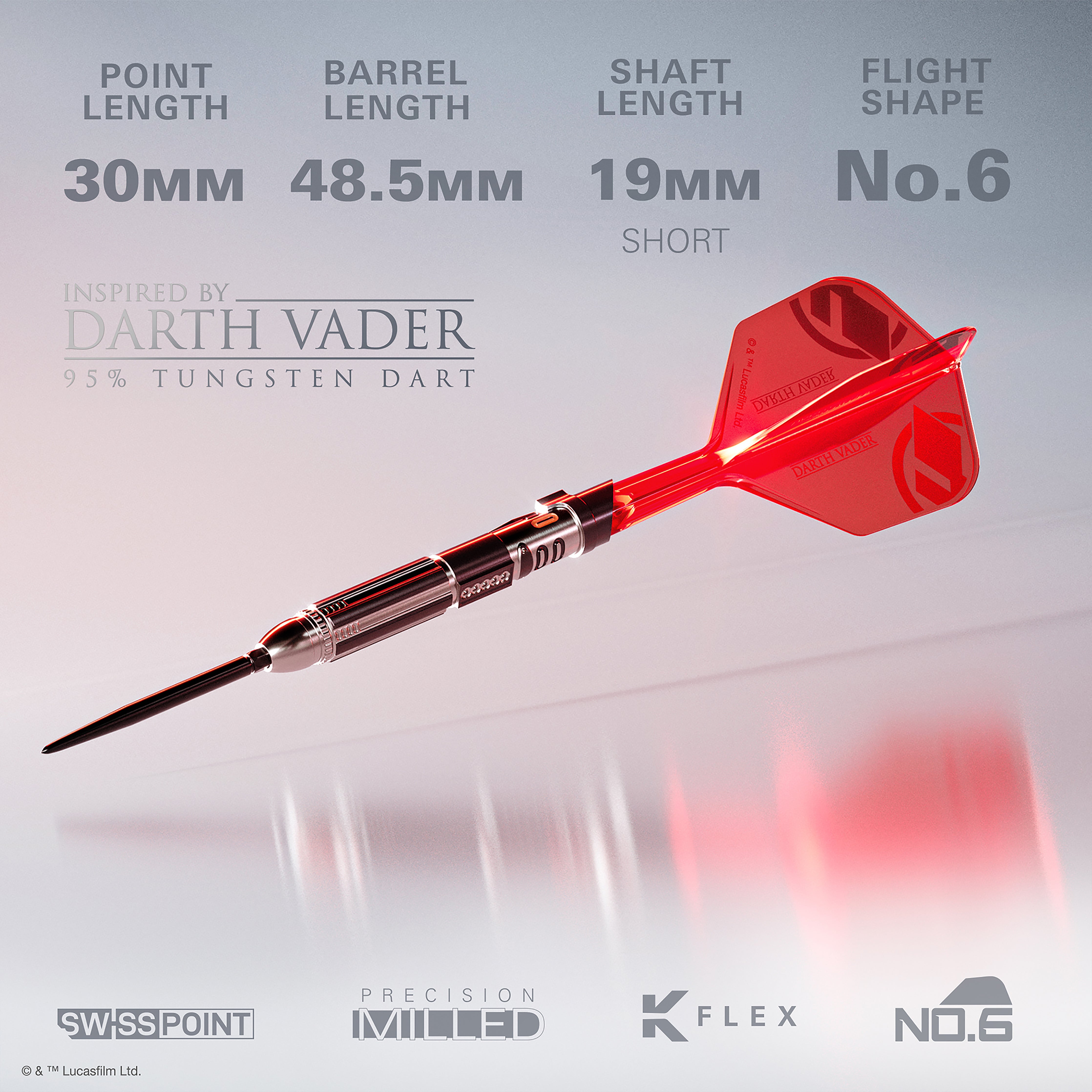 Star Wars Target Darth Vader "Sith Lord" Lightsaber First Edition 95% Tungsten Steel Tip Darts -24g
