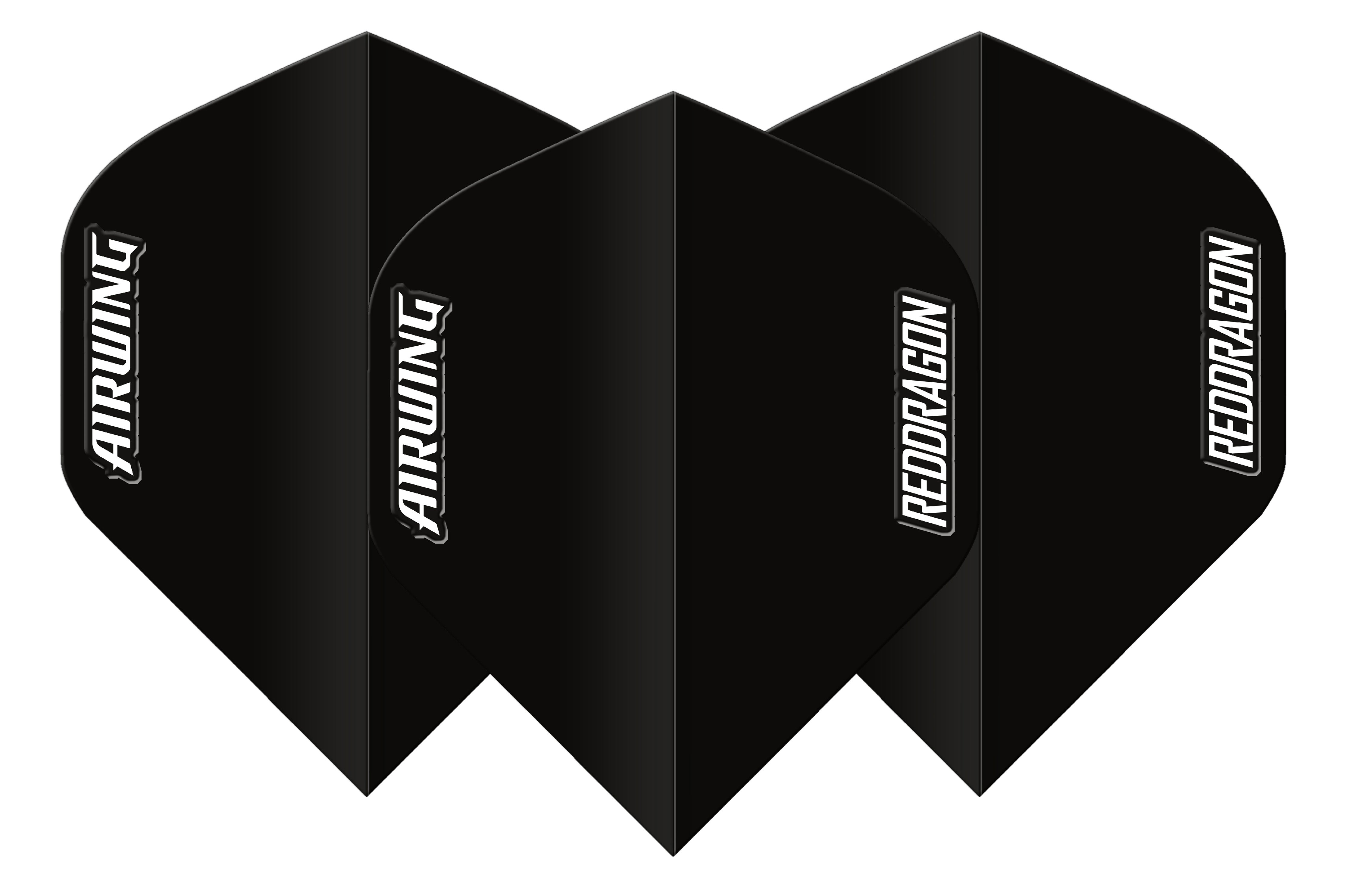 Red Dragon Airwing Moulded Flights - Black - Standard Dart Flights