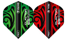 Red Dragon Jonny Clayton - The Ferret - Yin Yang - Green & Red - Standard Dart Flights