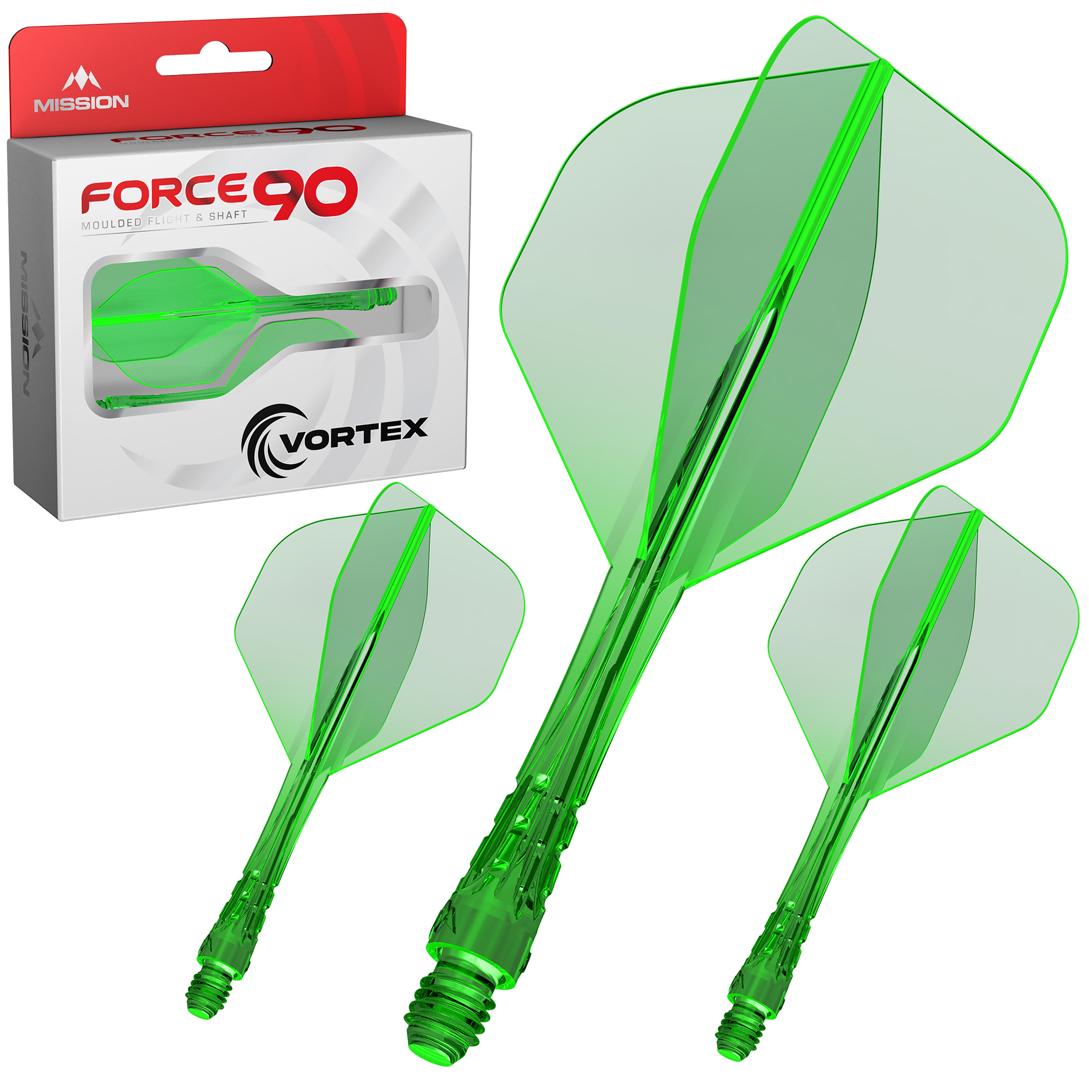 Mission Force 90 Vortex - Moulded Flight & Shaft - Standard No6 - Clear Green