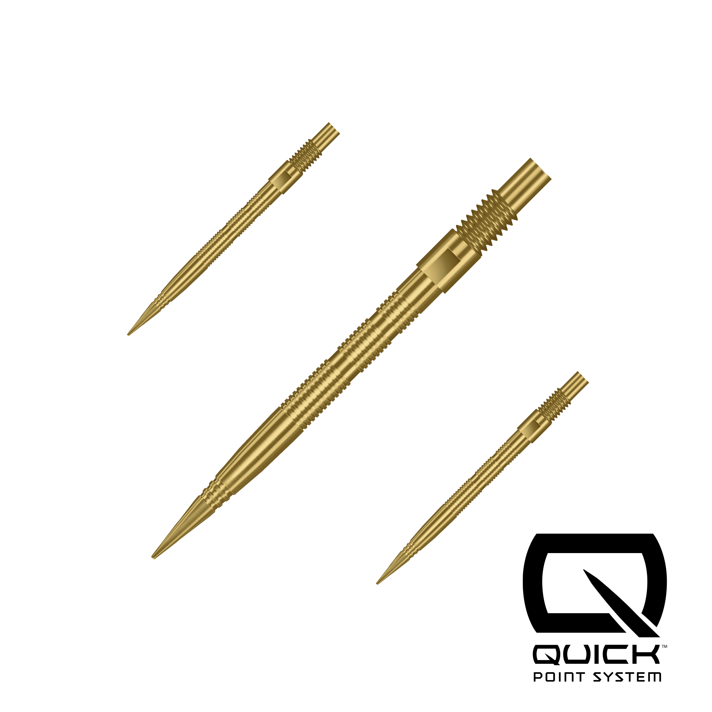 Harrows Micro Grip Ridge - Quick Points - 26mm 30mm 35mm 40mm - Gold