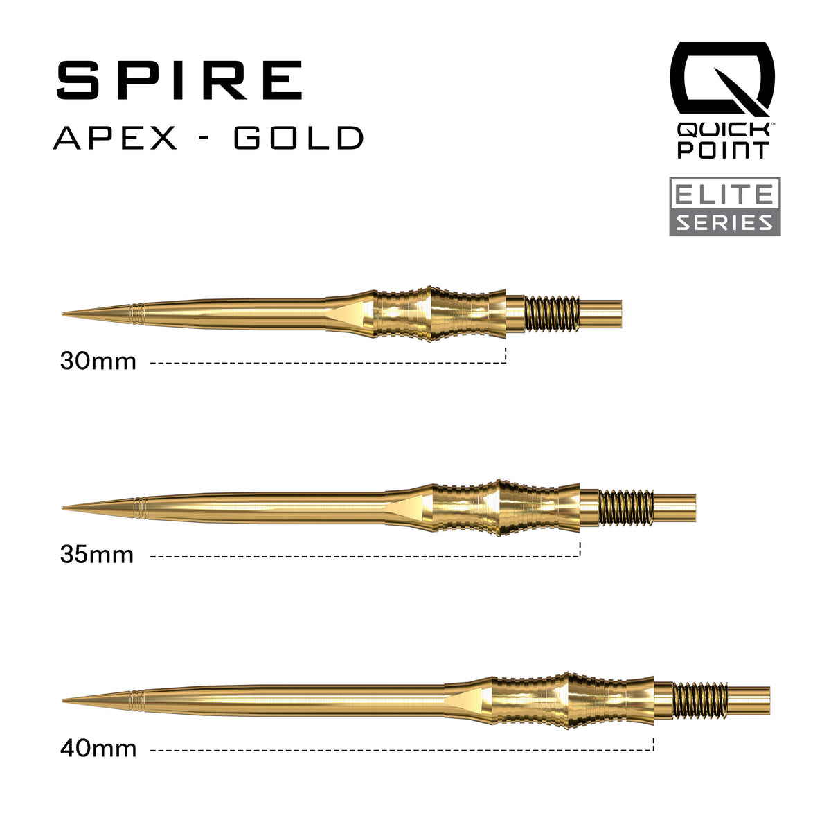 Harrows Apex Spire - Elite Series Quick Point - 30mm 35mm 40mm