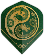 Dragon 100 Micron Standard No2 Shape Dart Flights - Green and Gold