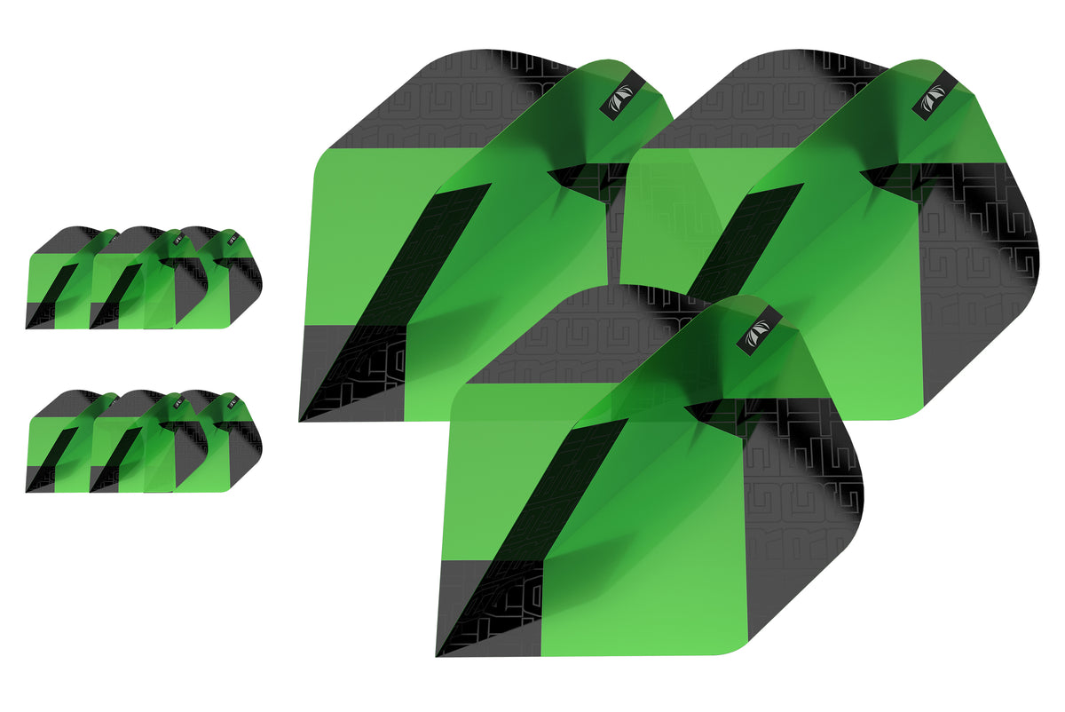 Target Tag Dart Flights Green & Black 3 Sets No.2