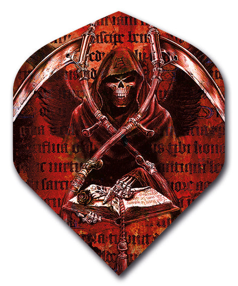 Grim Reaper 100 Micron Standard No2 Shape Dart Flights - Red