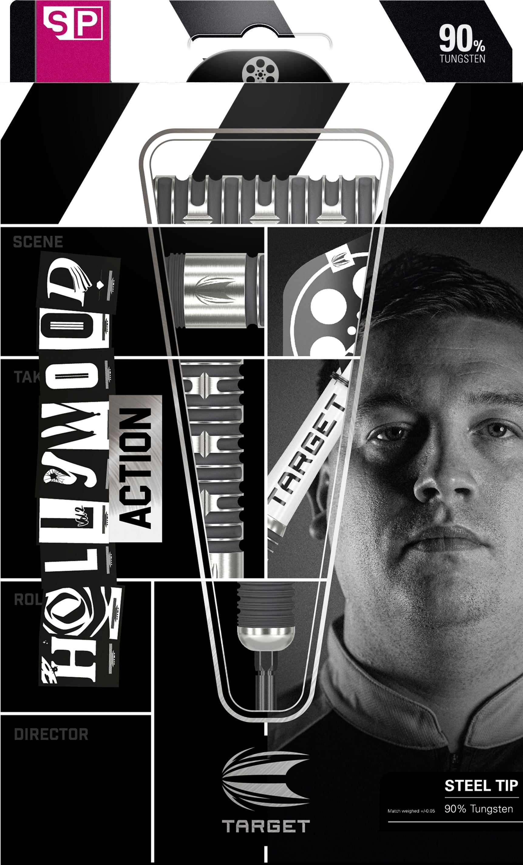 Target Hollywood Action - Chris Dobey SP Steel Tip Darts - 90% Tungsten - 2024 - 22g 23g 24g