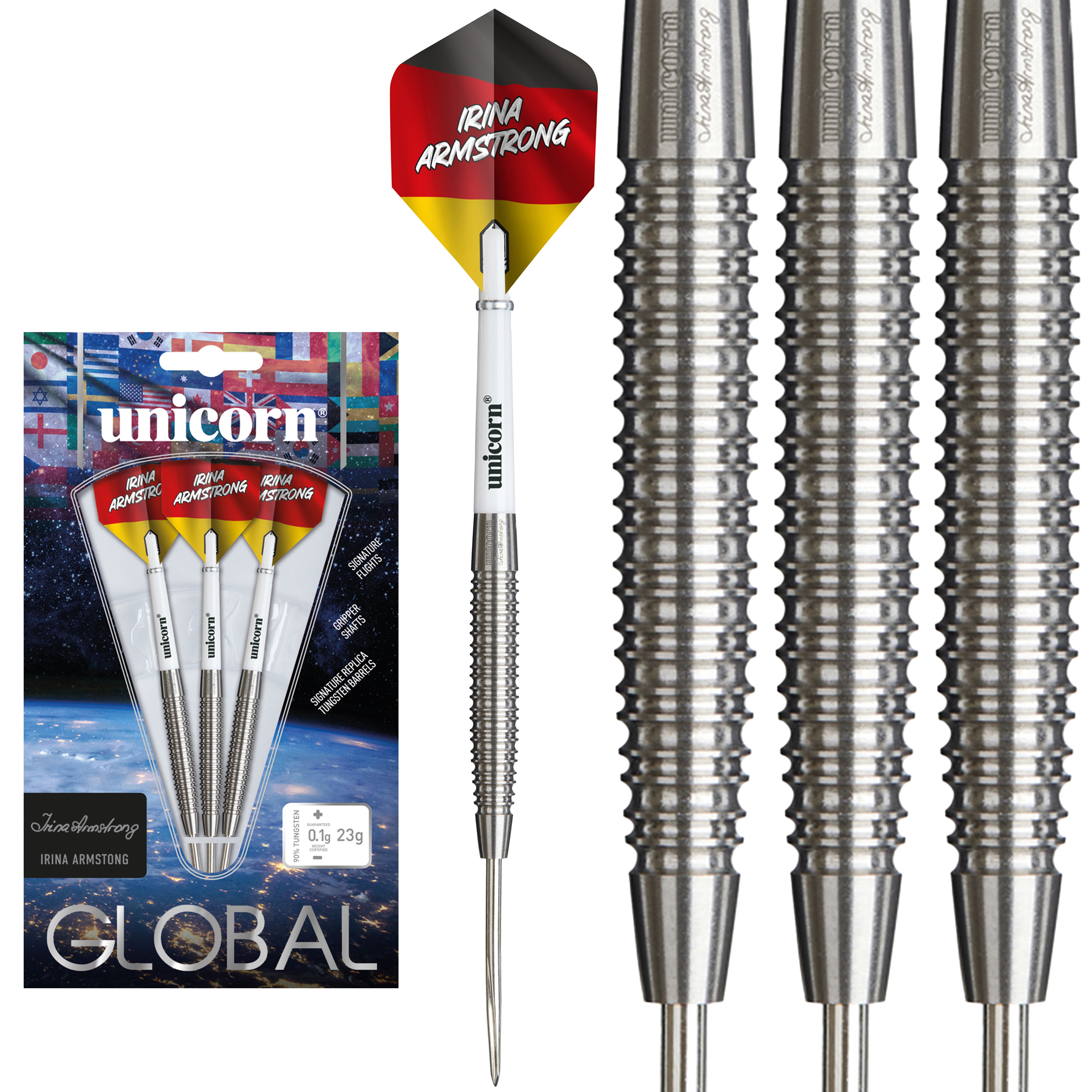 Unicorn Irina Armstrong Steel Tip Darts - 90% Tungsten - 23g